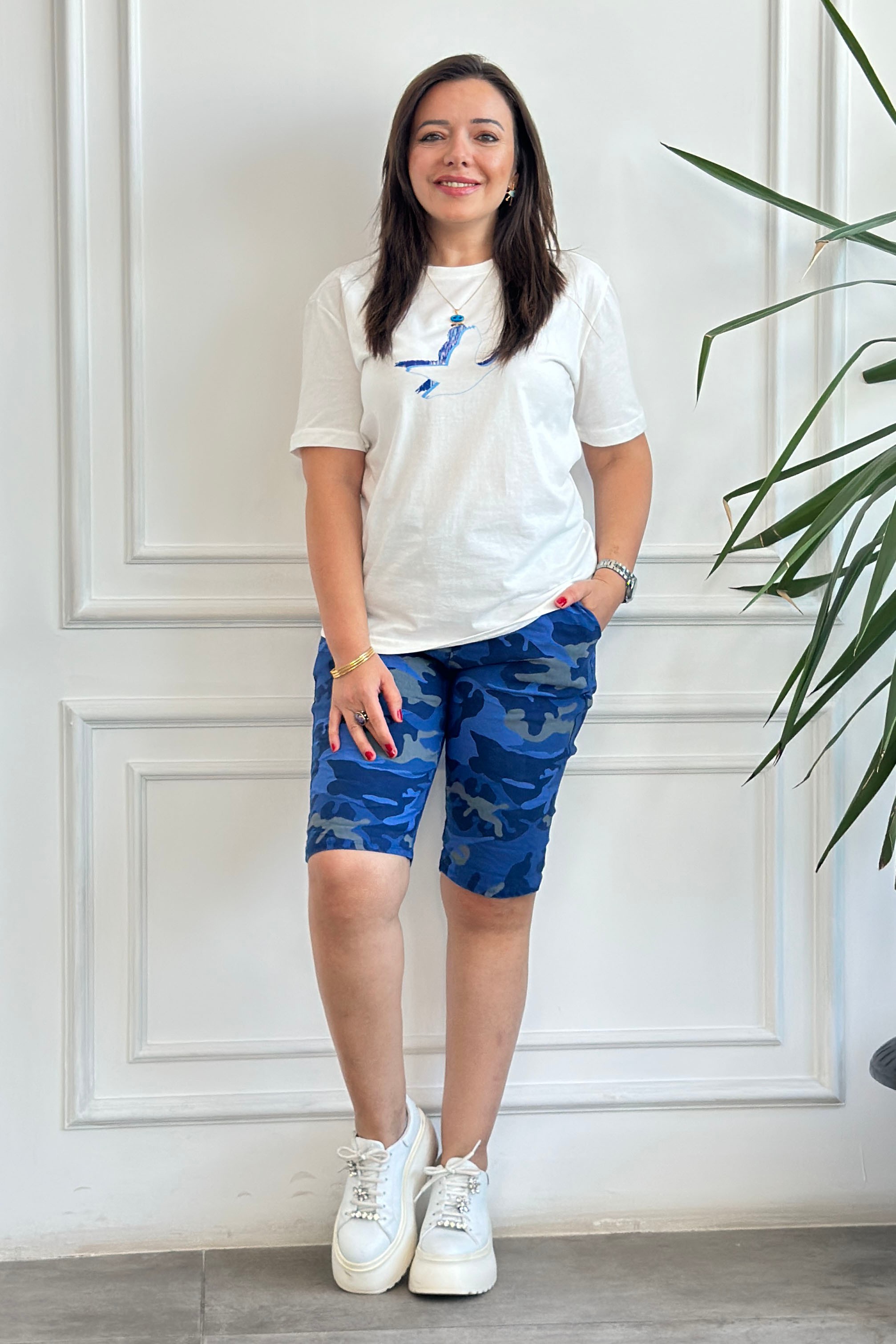 Kuş Baskılı T-Shirt 