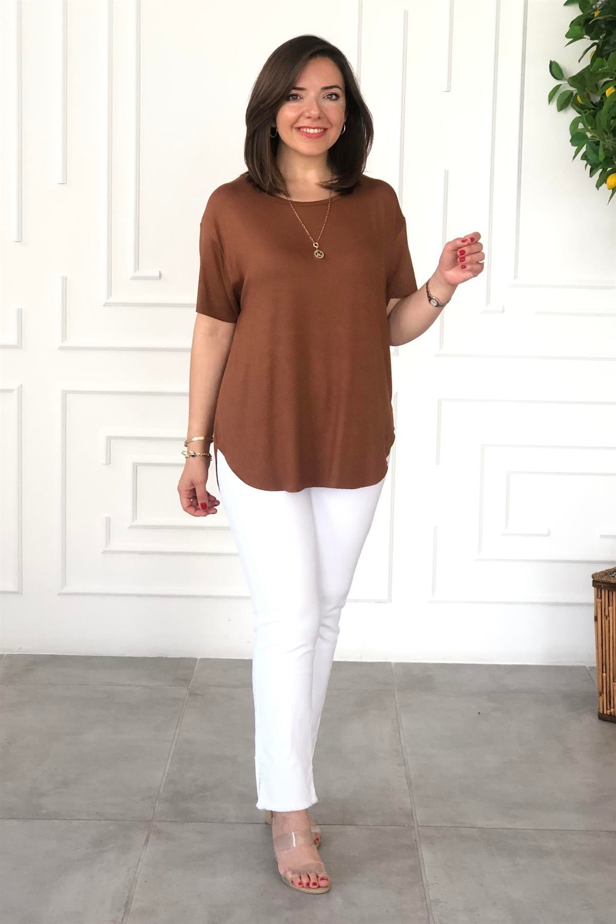 Bisiklet Yaka Basic T-Shirt