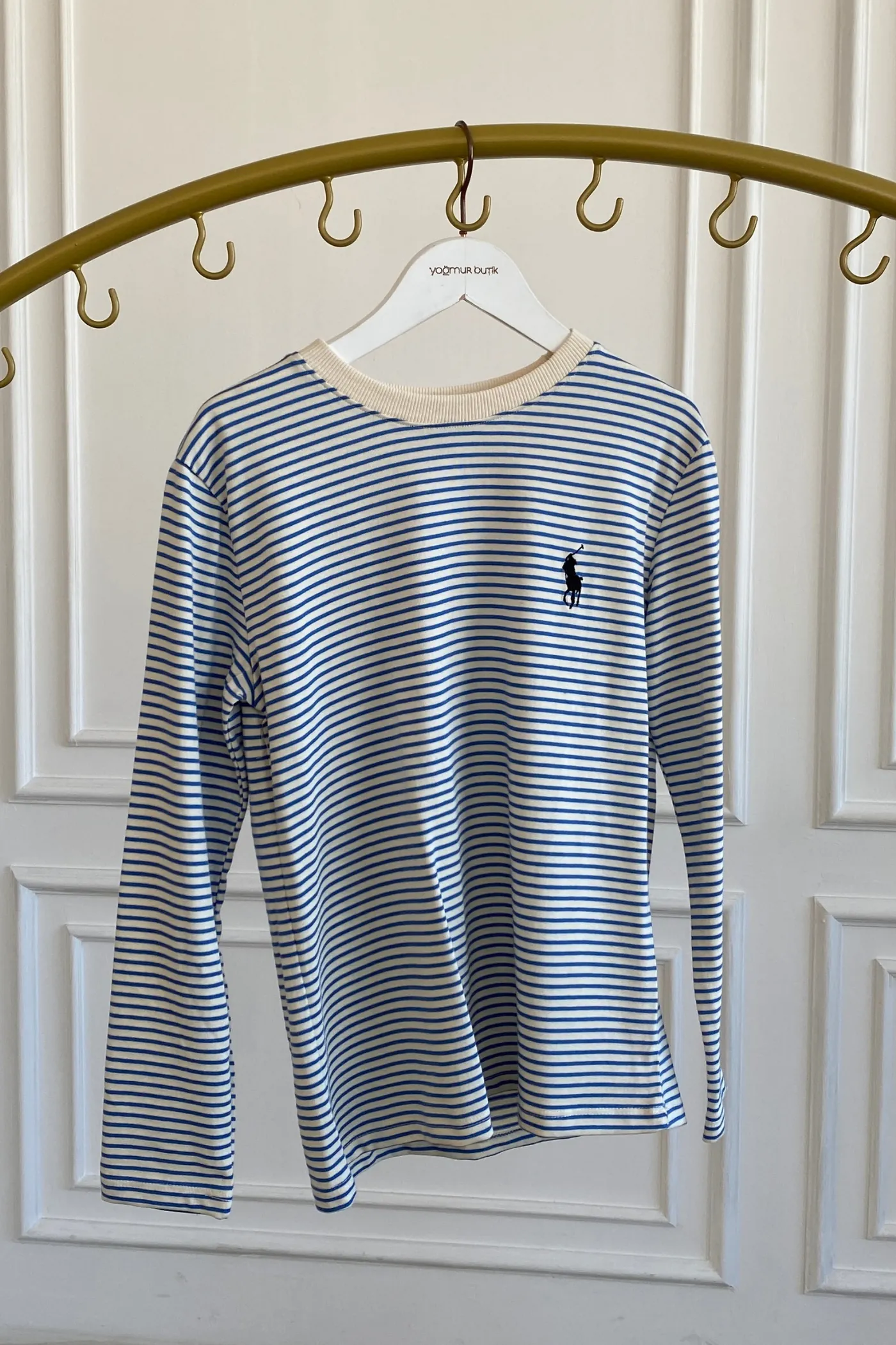 Bisiklet Yaka Çizgili Sweat 