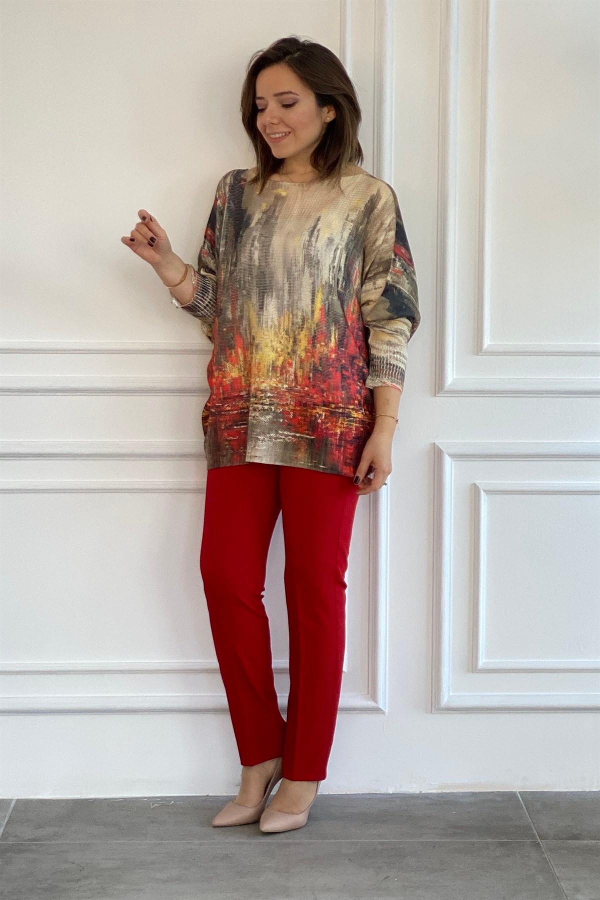 Batik Desenli Merserize Triko