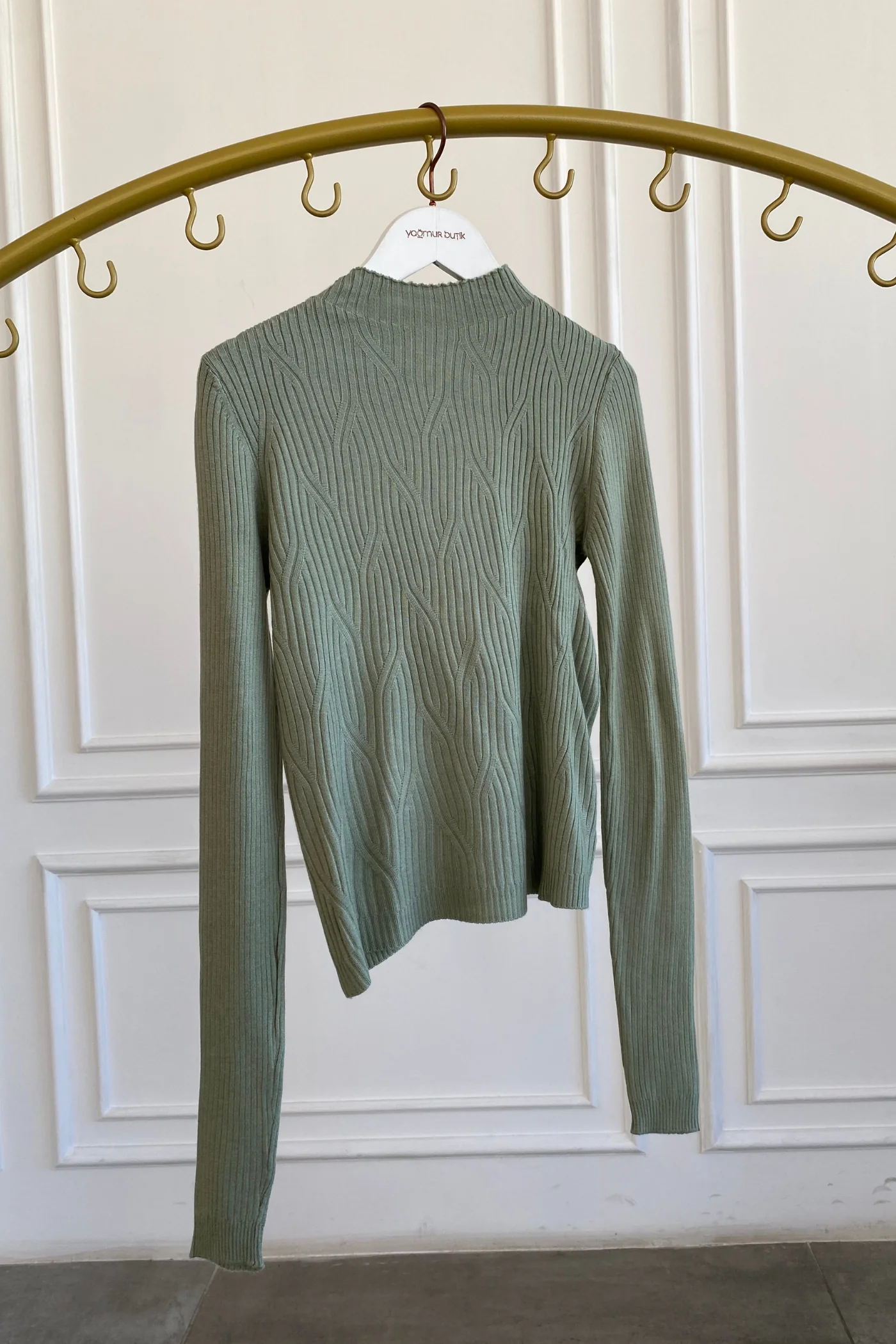 Yarım Balıkçı Fitilli Triko - MINT