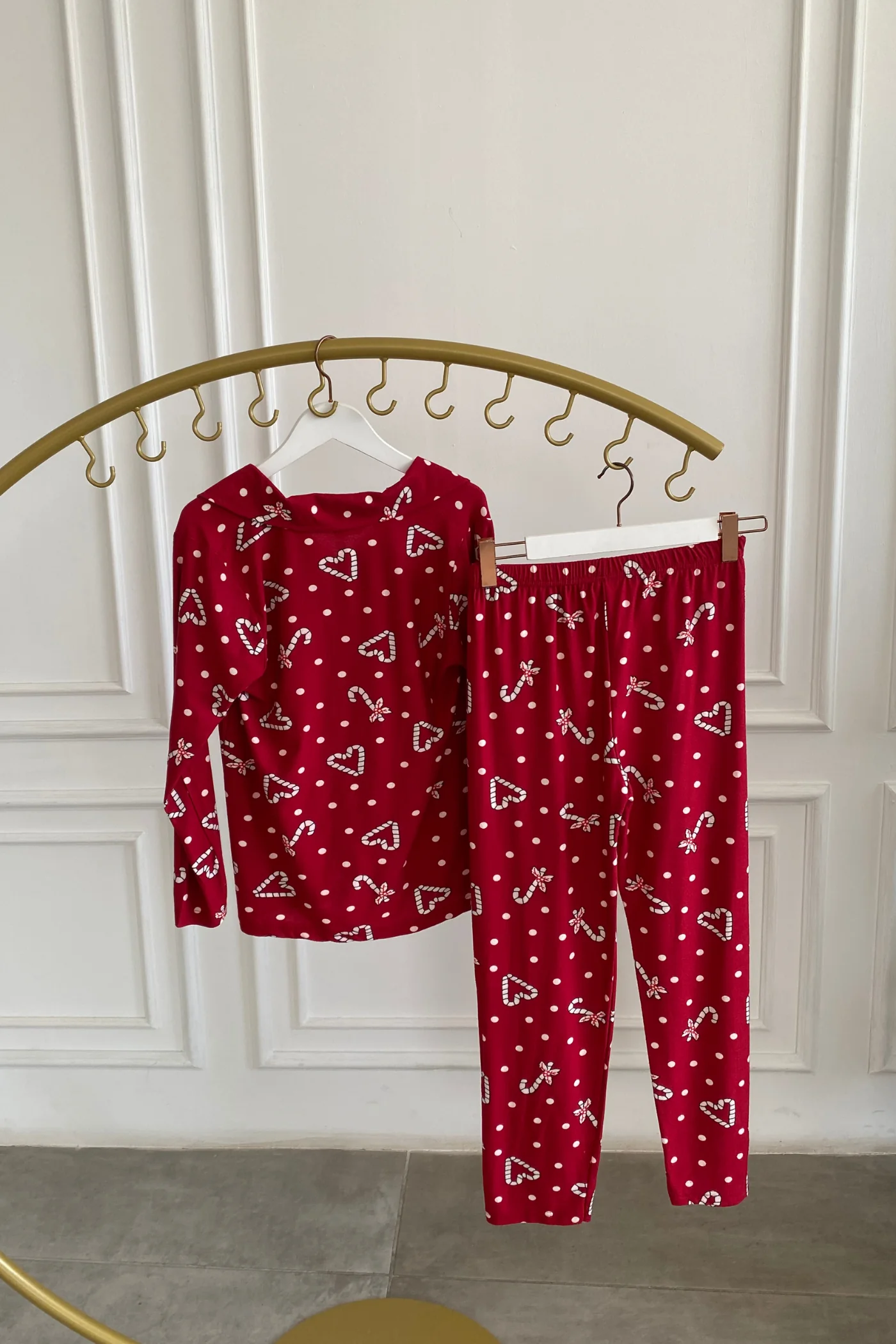 Kalp Ve Şeker Desenli Pijama Takımı 