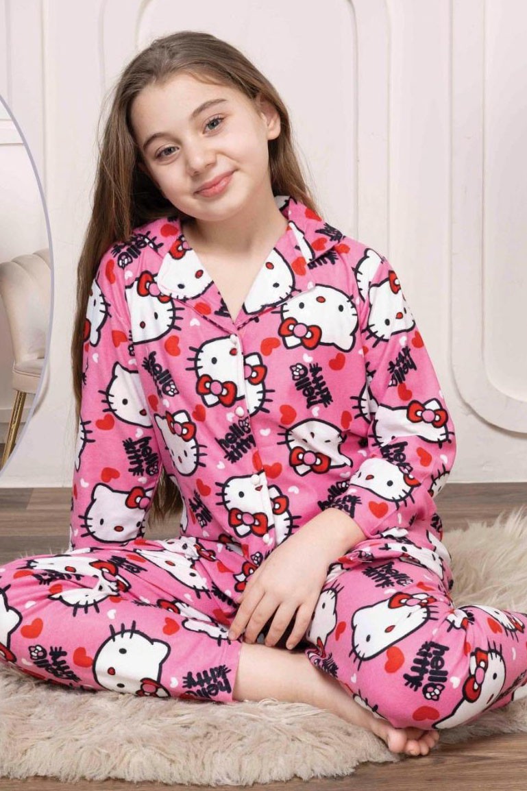 Hello Kitty Anne - Kız Pijama Takımı Çocuk - PEMBE