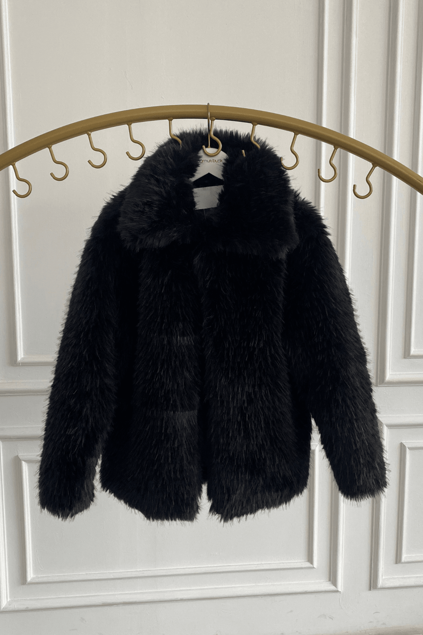 Kürklü Mont - SIYAH