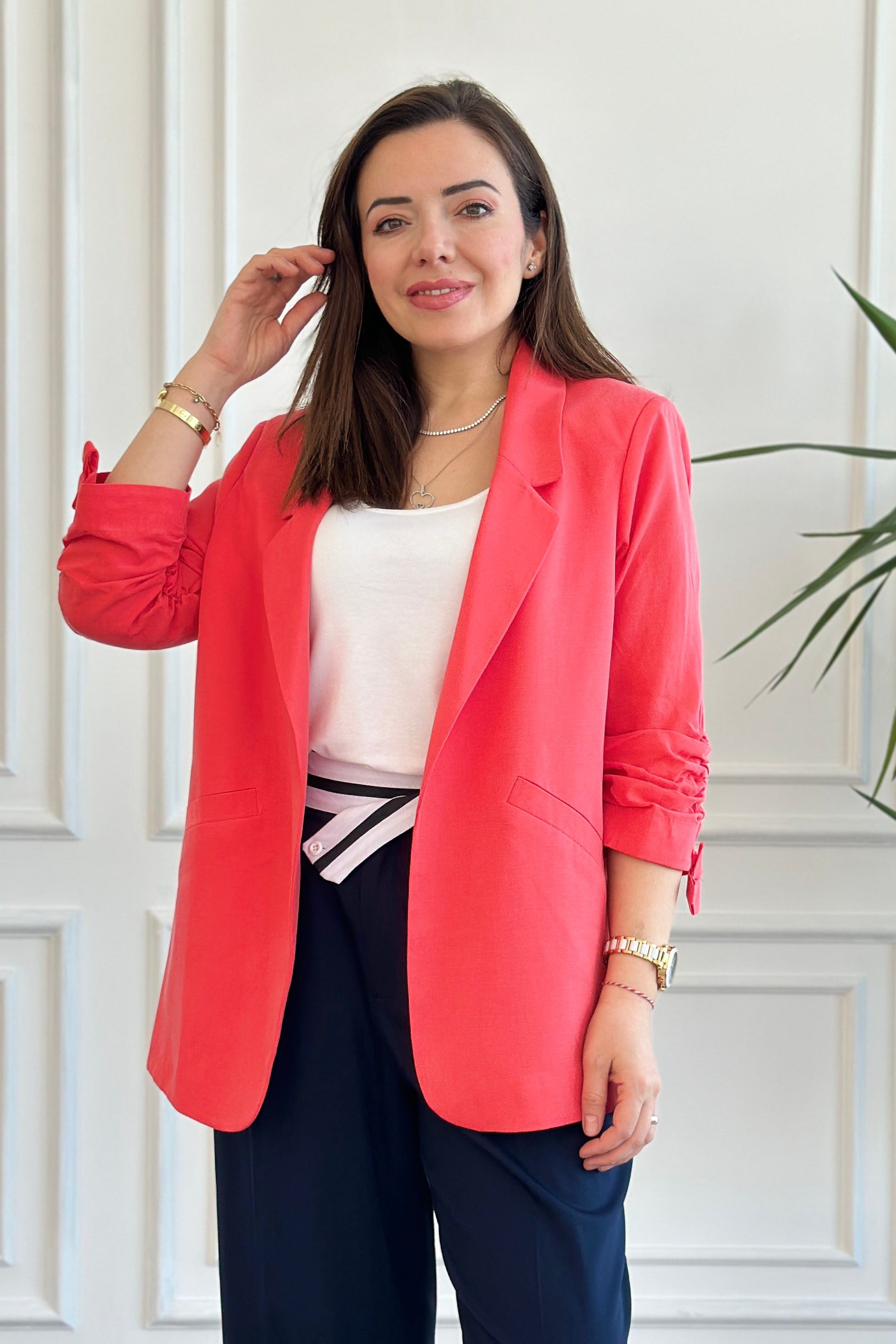 Kolları Büzgülü Blazer Ceket