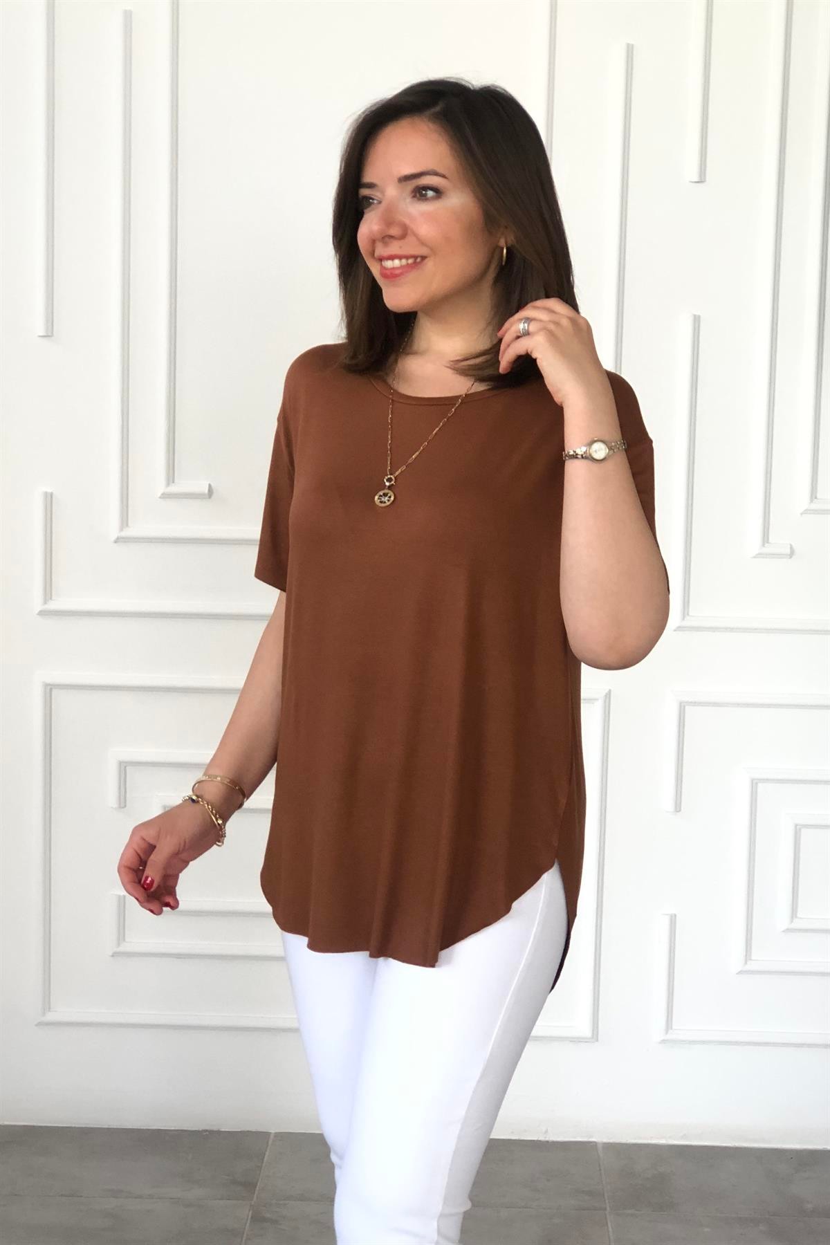 Bisiklet Yaka Basic T-Shirt