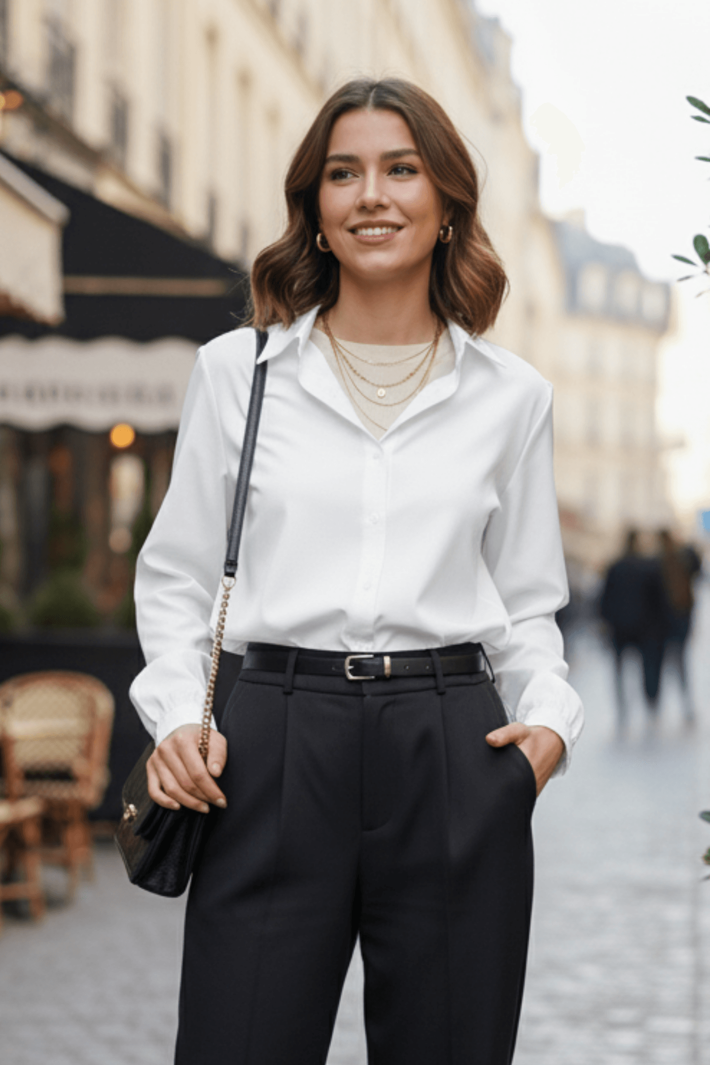 Gizli Düğme Detaylı Pamuk Gömlek