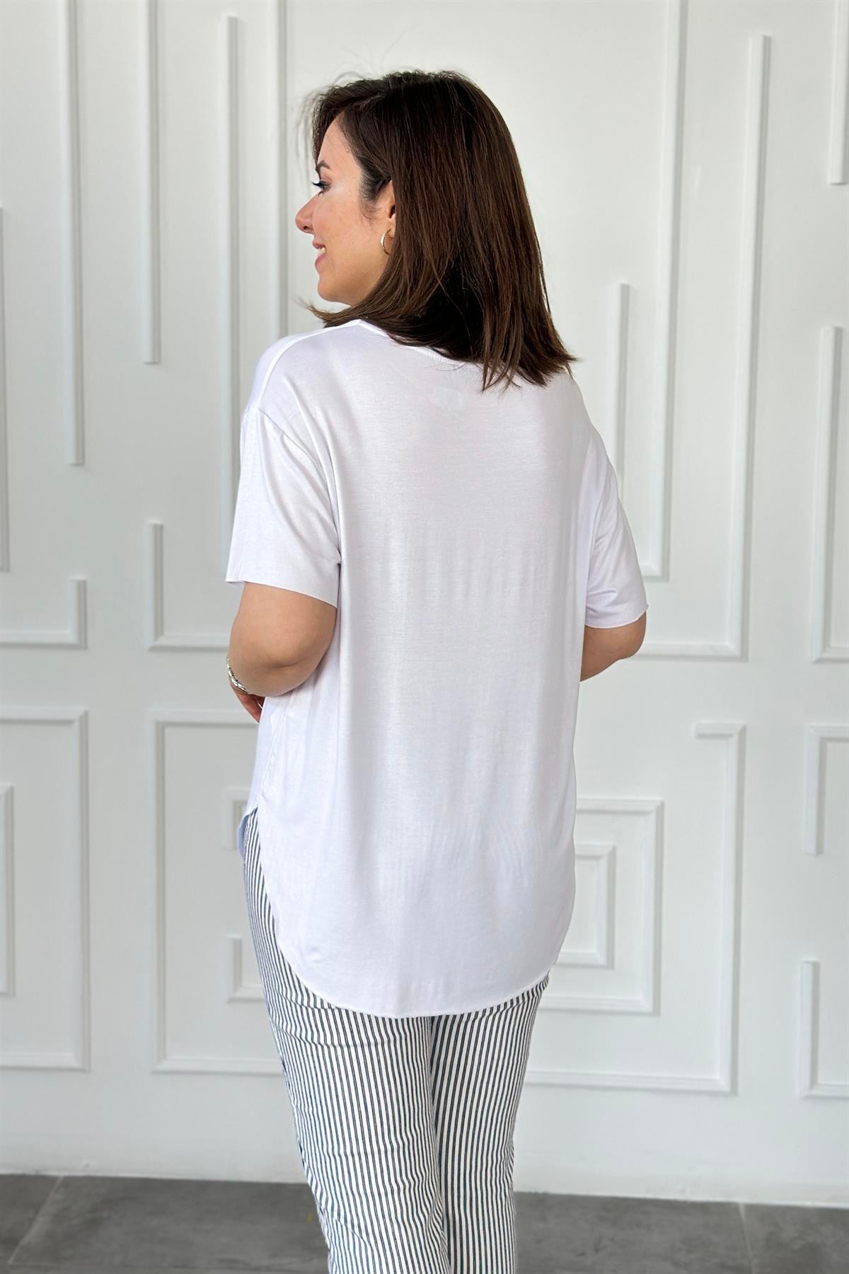 Bisiklet Yaka Basic T-Shirt