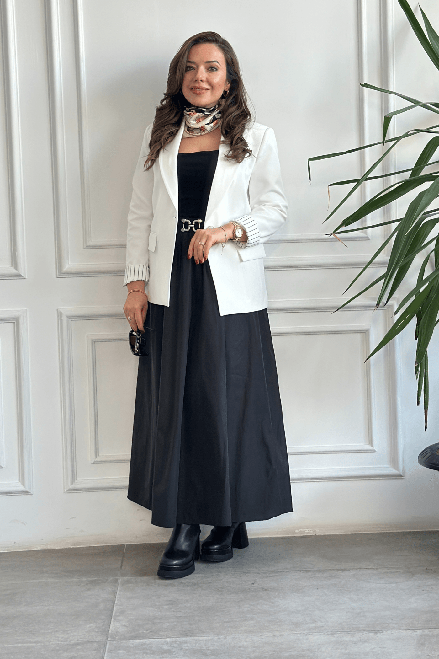 Kol Manşeti Garnili Blazer Ceket