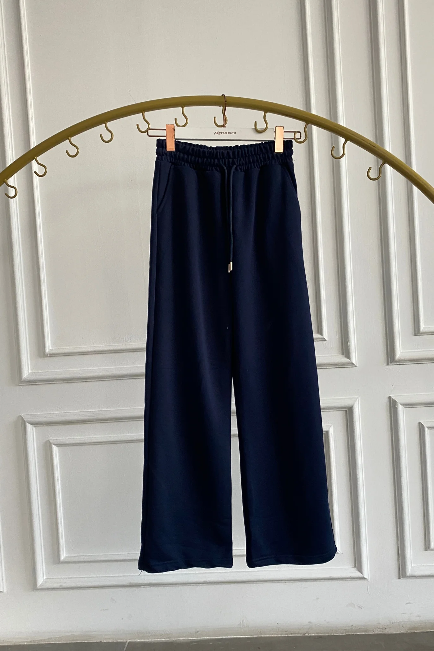 Beli Lastikli Bol Paça Eşofman Altı - LACIVERT