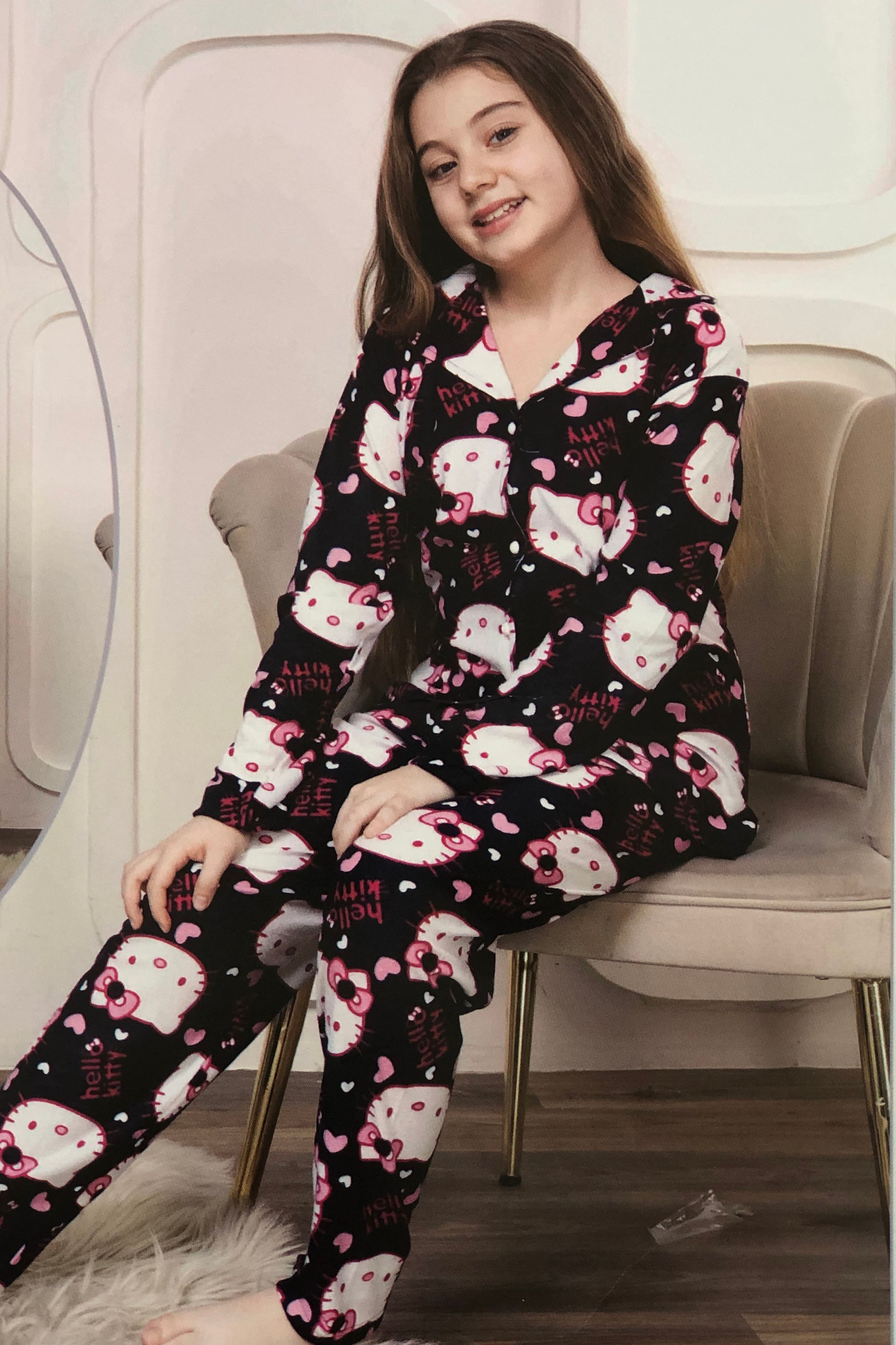 Hello Kitty Anne - Kız Pijama Takımı Çocuk - LACIVERT