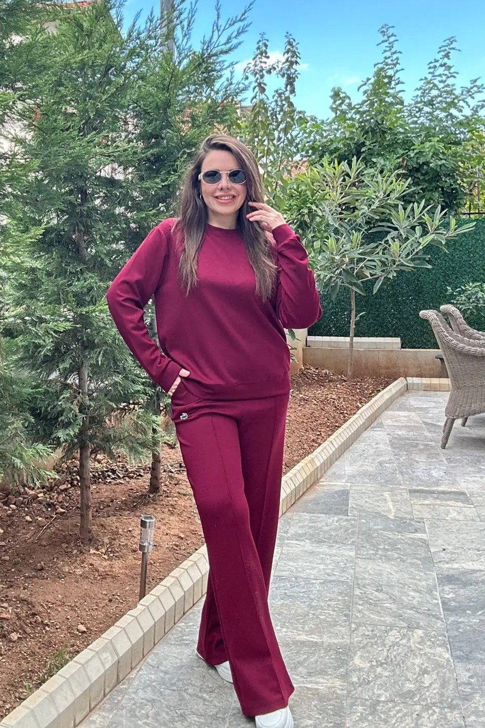 Pantolonu Nervür Dikişli Düz Takım