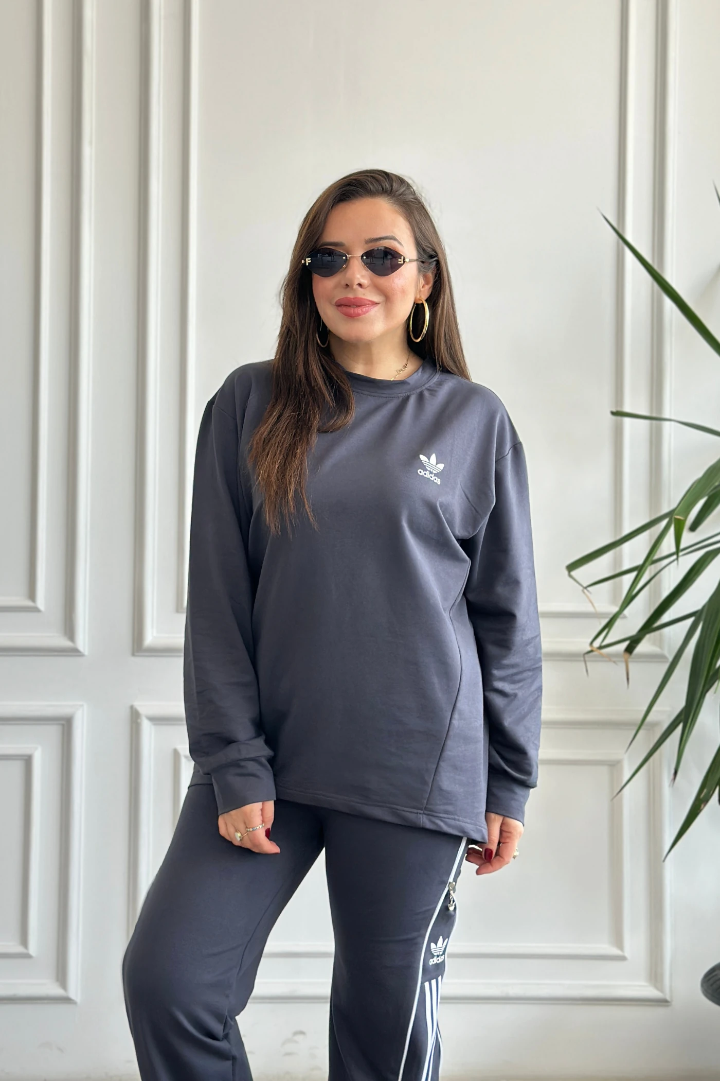 Arkası Ve Paçası Fermuar Detaylı Eşofman Takımı - ANTRASIT