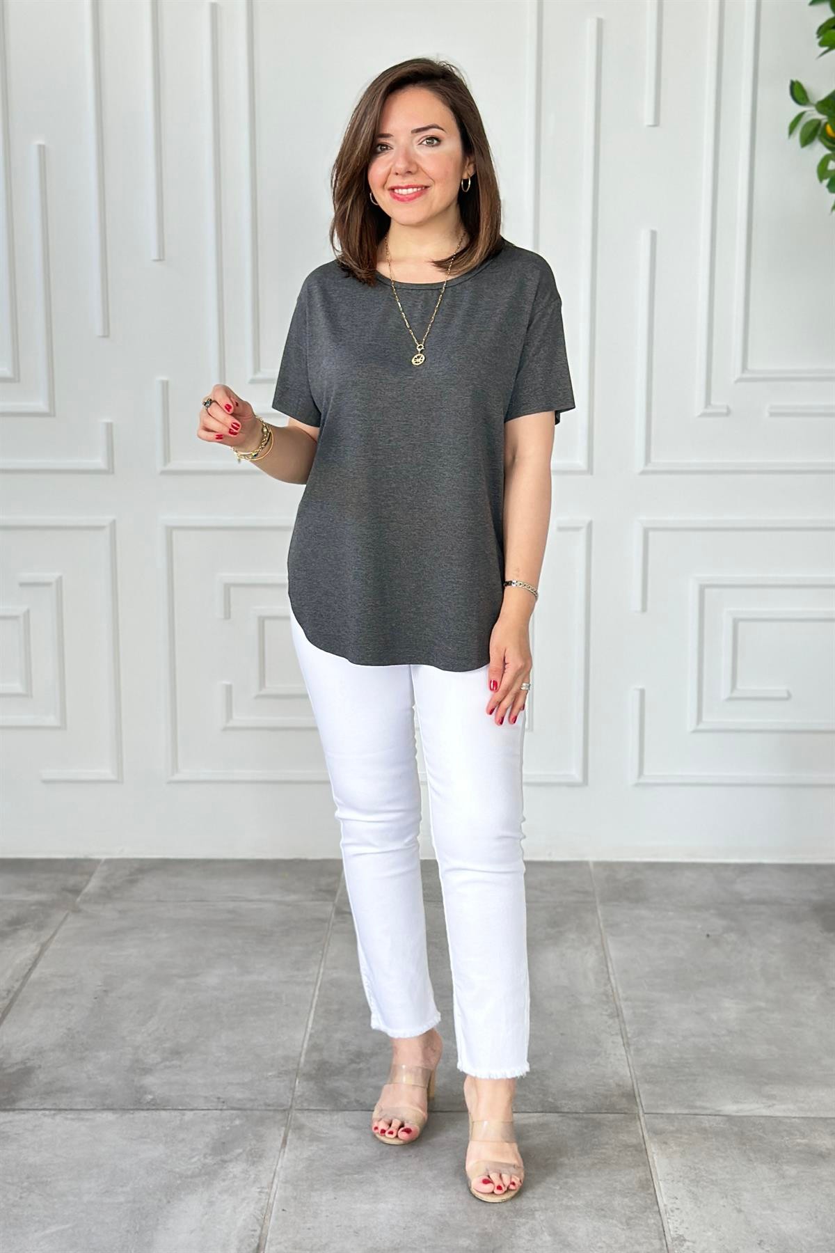 Bisiklet Yaka Basic T-Shirt