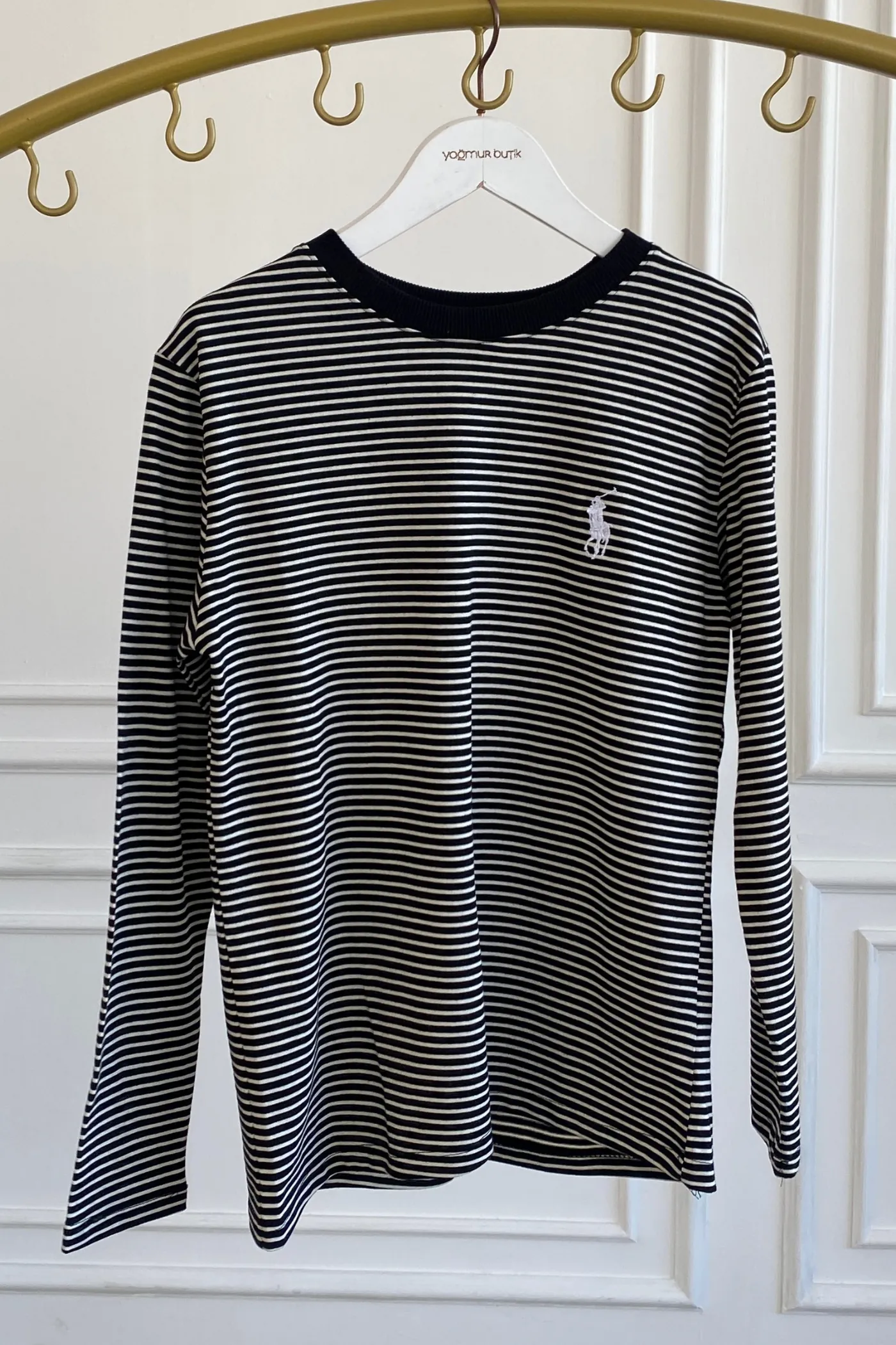 Bisiklet Yaka Çizgili Sweat 