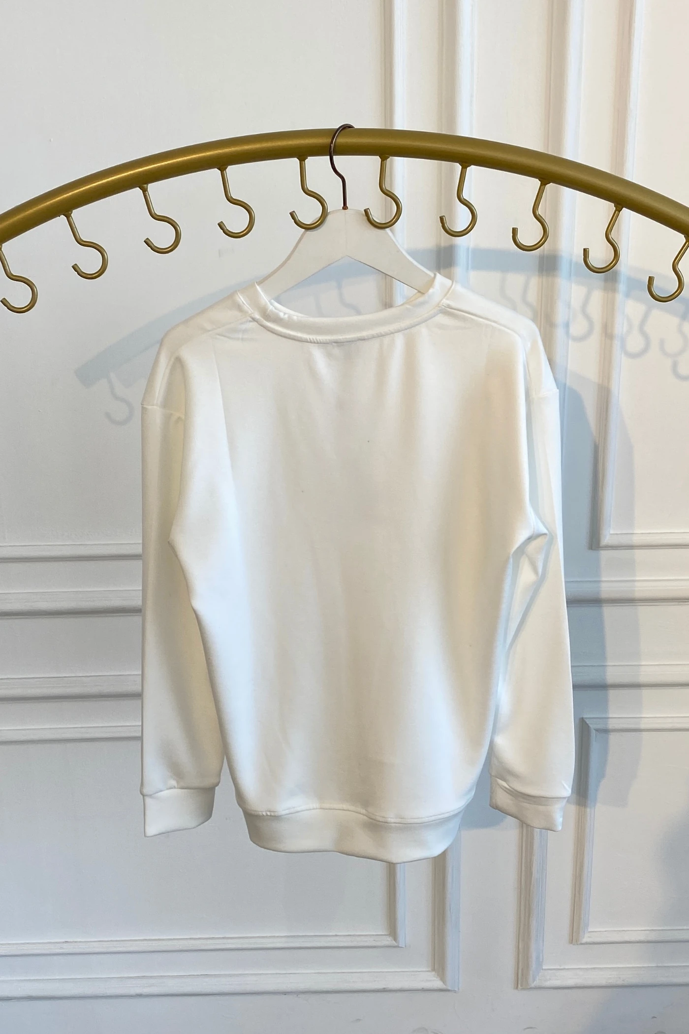 Önü Kuş Baskılı Sweat  - EKRU