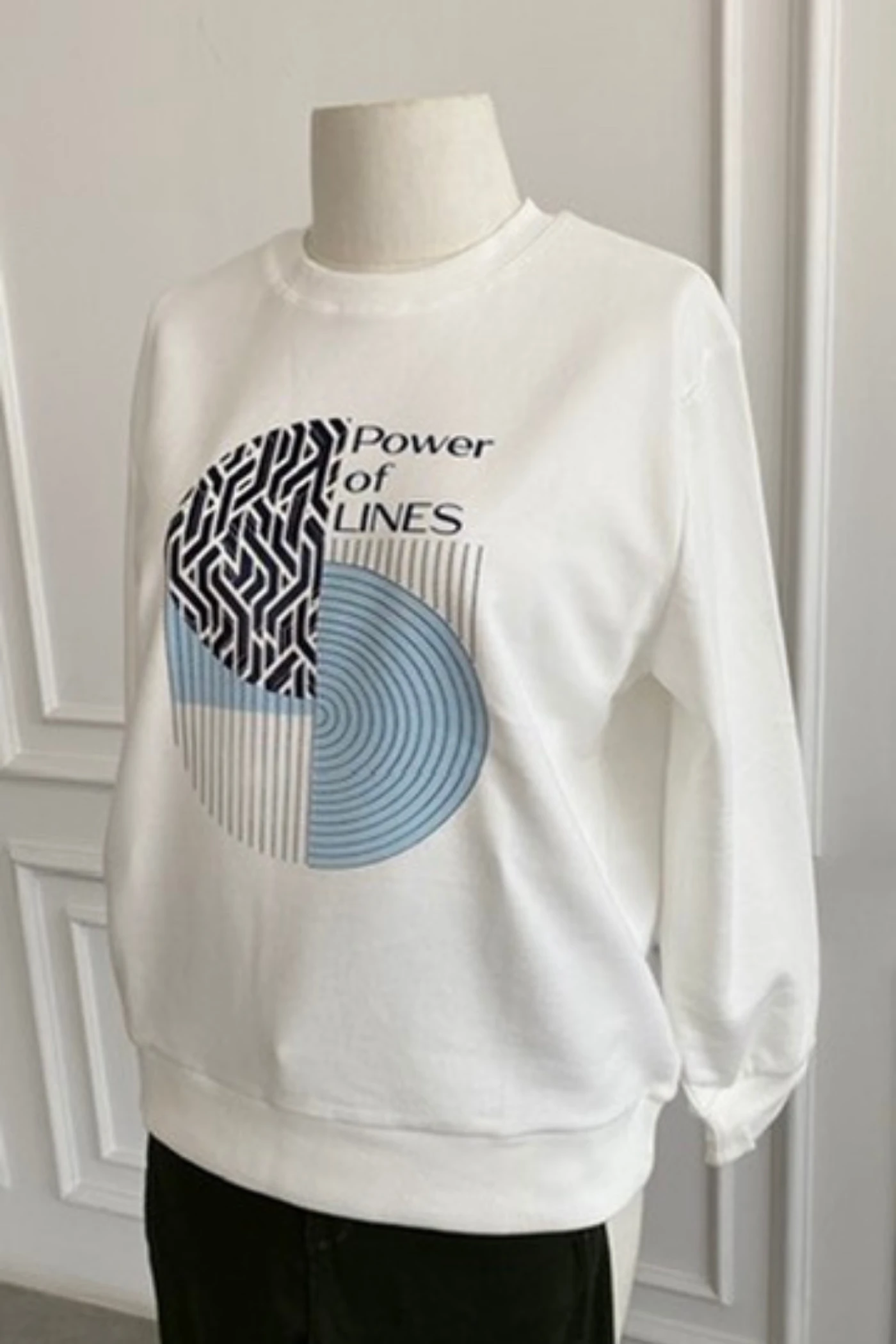 Bisiklet Yaka Önü Nokta Baskılı Sweat