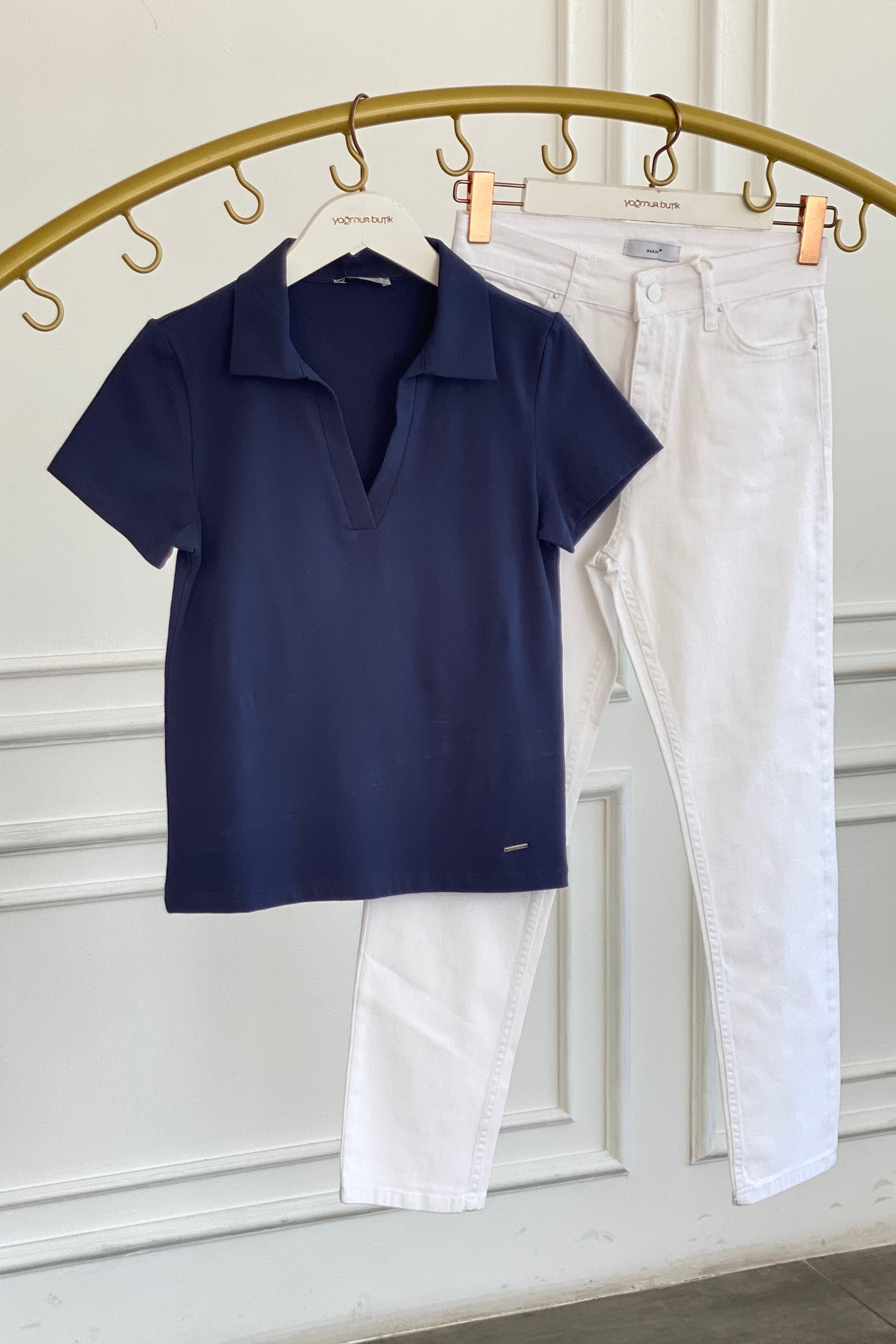 Polo Yaka Kısa Kollu T-Shirt