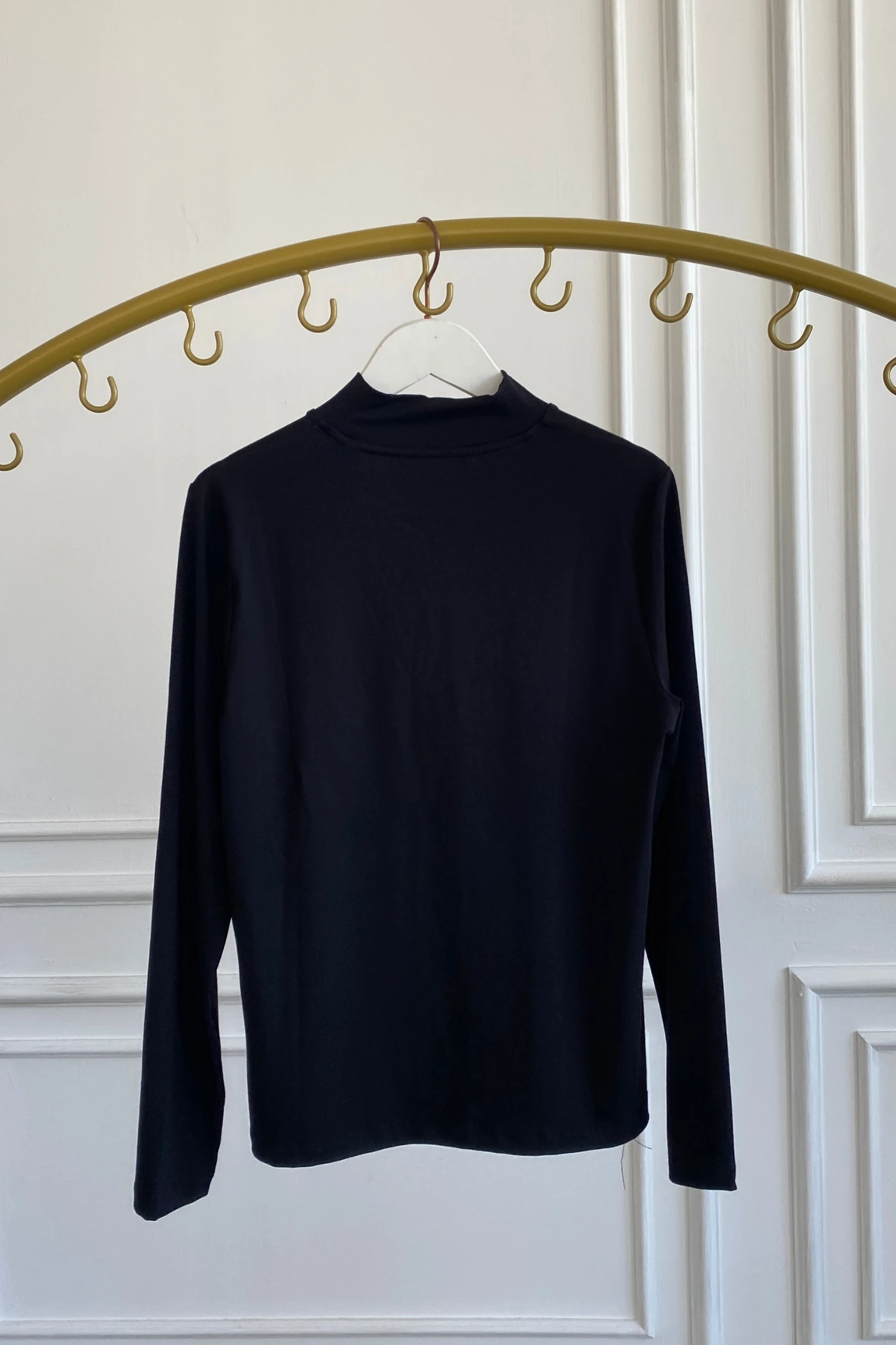 Yarım Balıkçı Penye Bluz - SIYAH