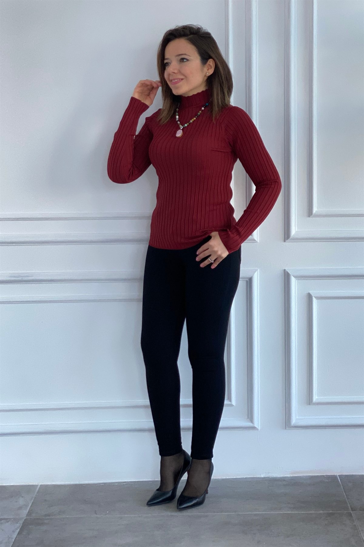 Balıkçı Yaka Fitilli Triko