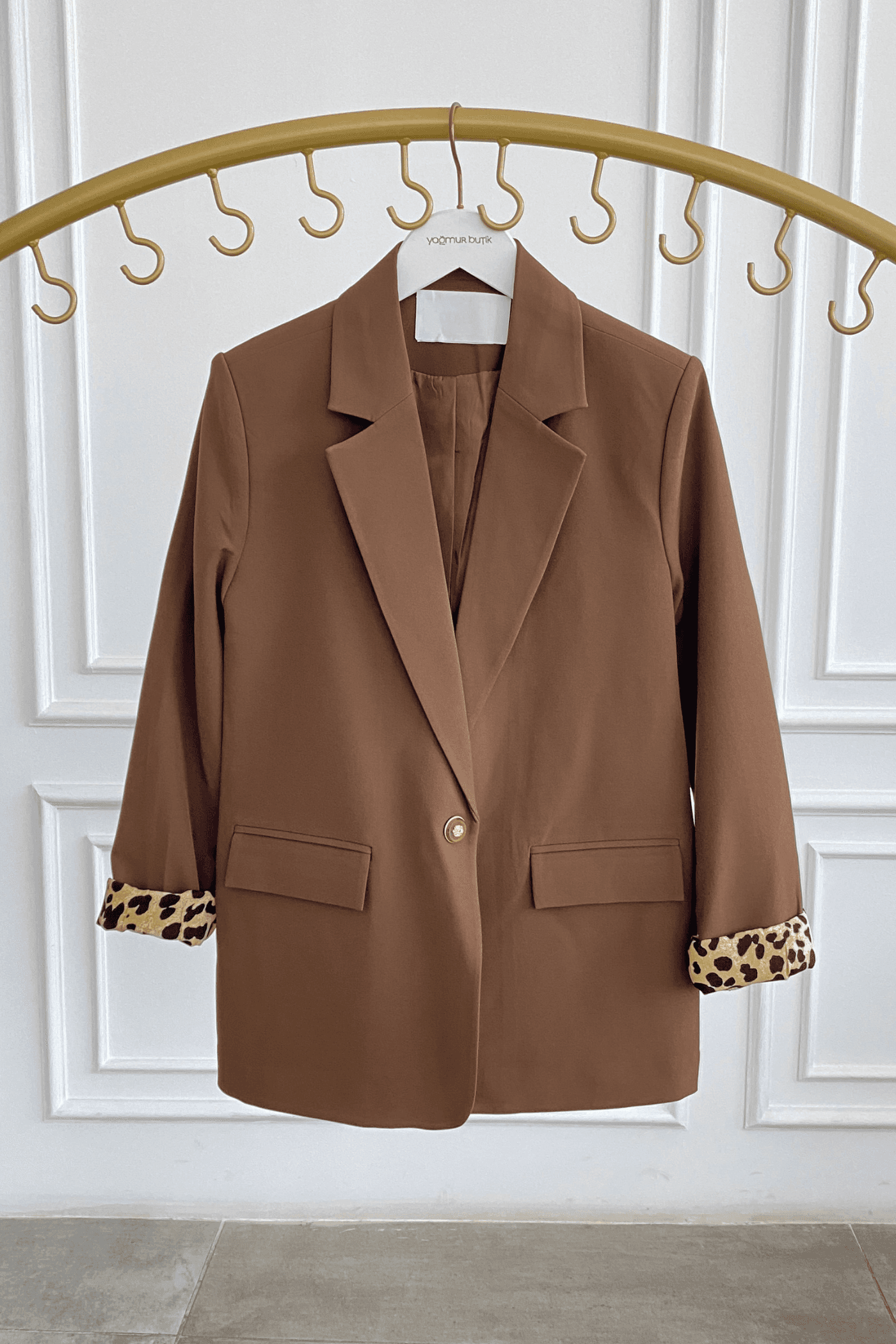 Leopar Garnili Blazer Ceket