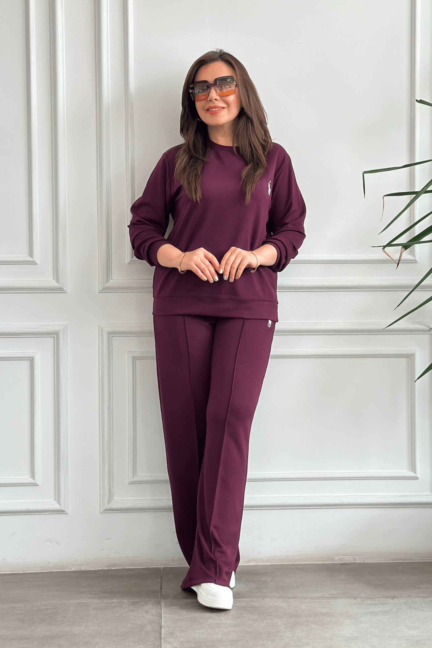 Pantolonu Nervür Dikişli Düz Takım