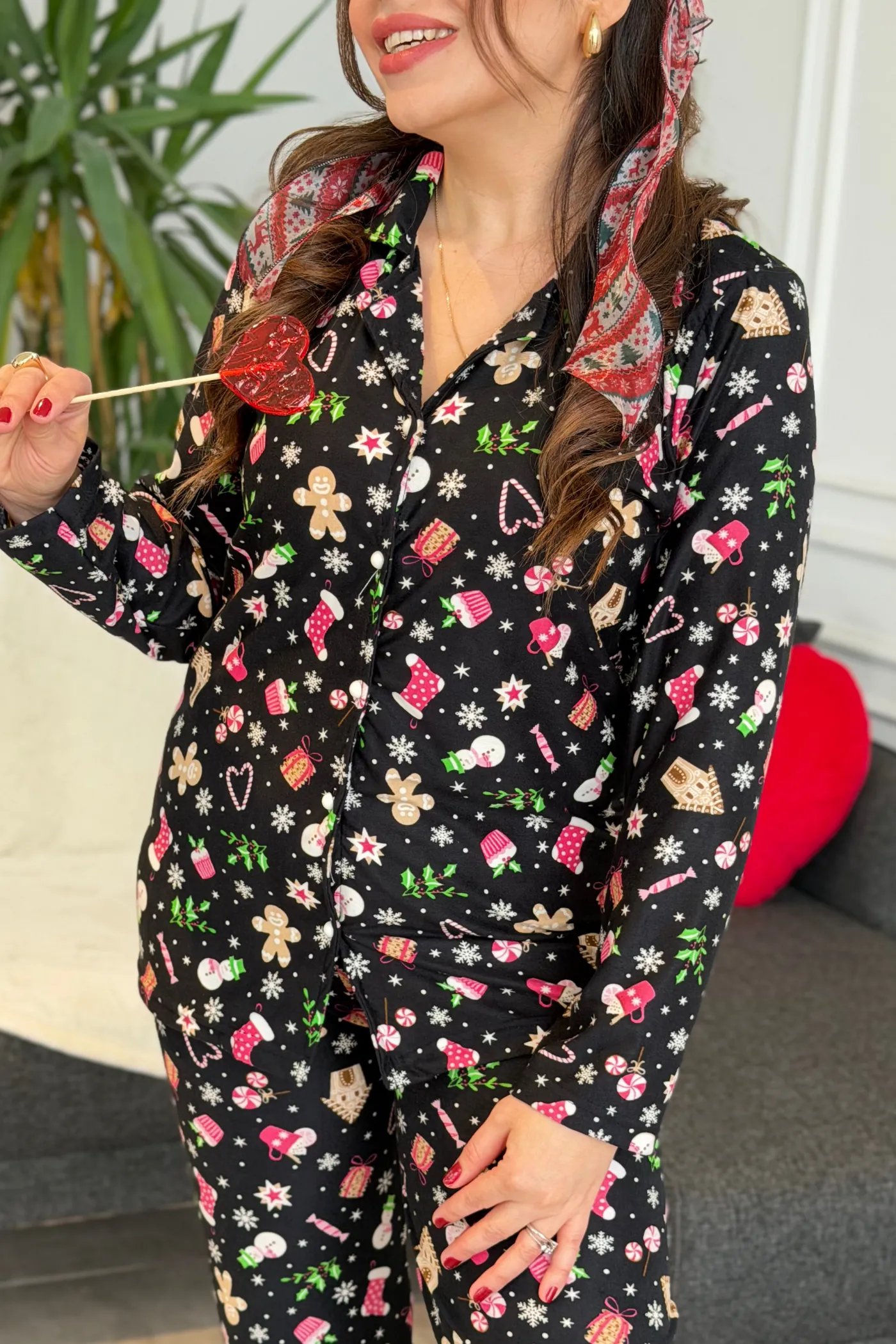 Noel Desenli Pijama Takımı