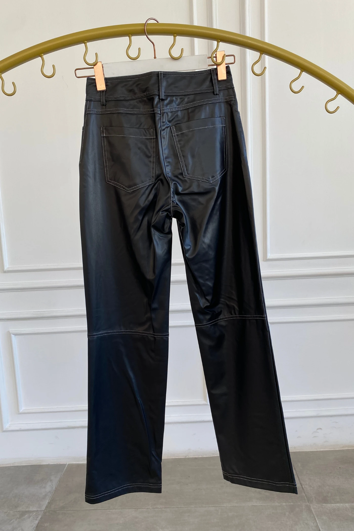 Sıvama Şardonlu Deri Pantolon