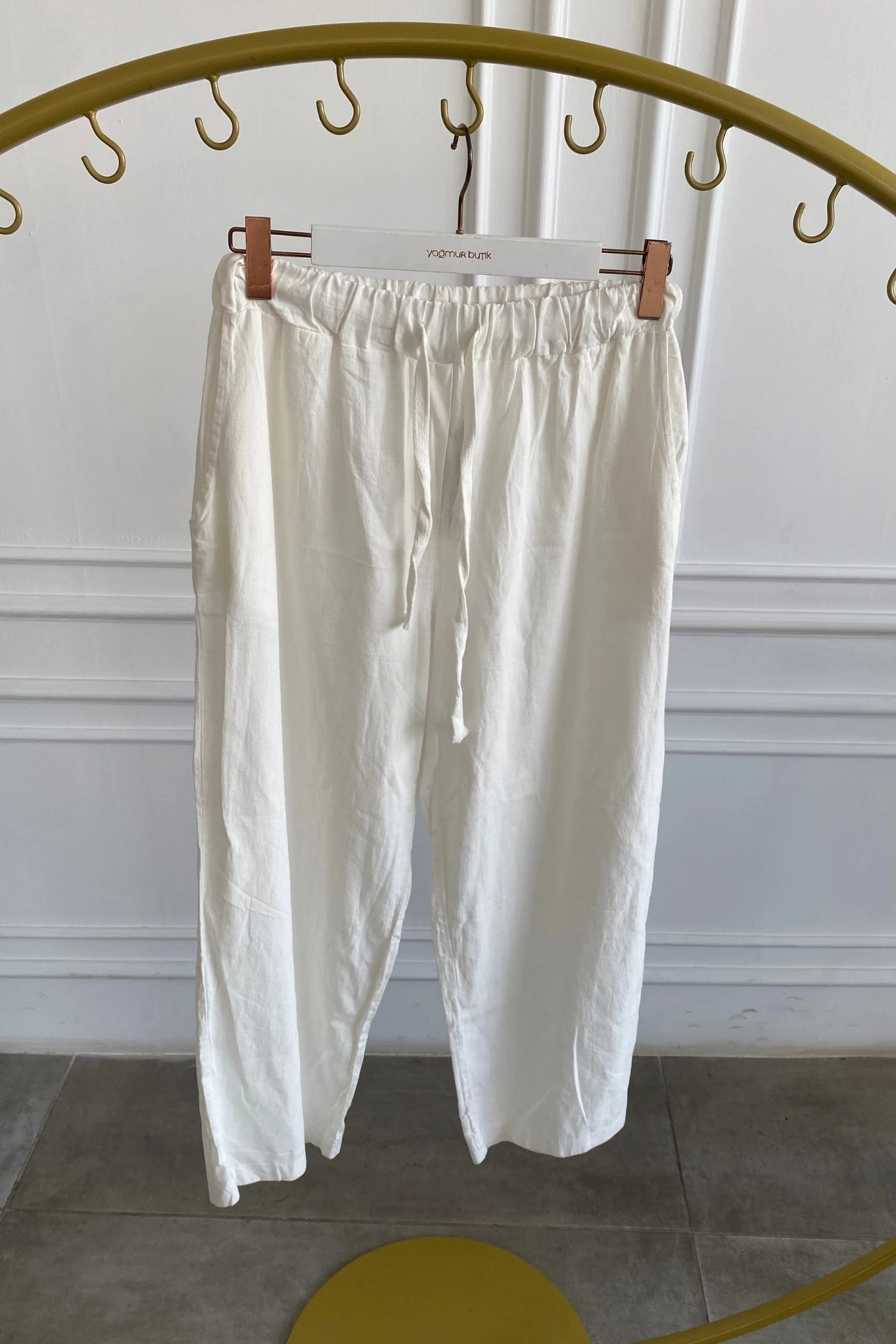 Beli Lastikli Bol Paça Pantolon