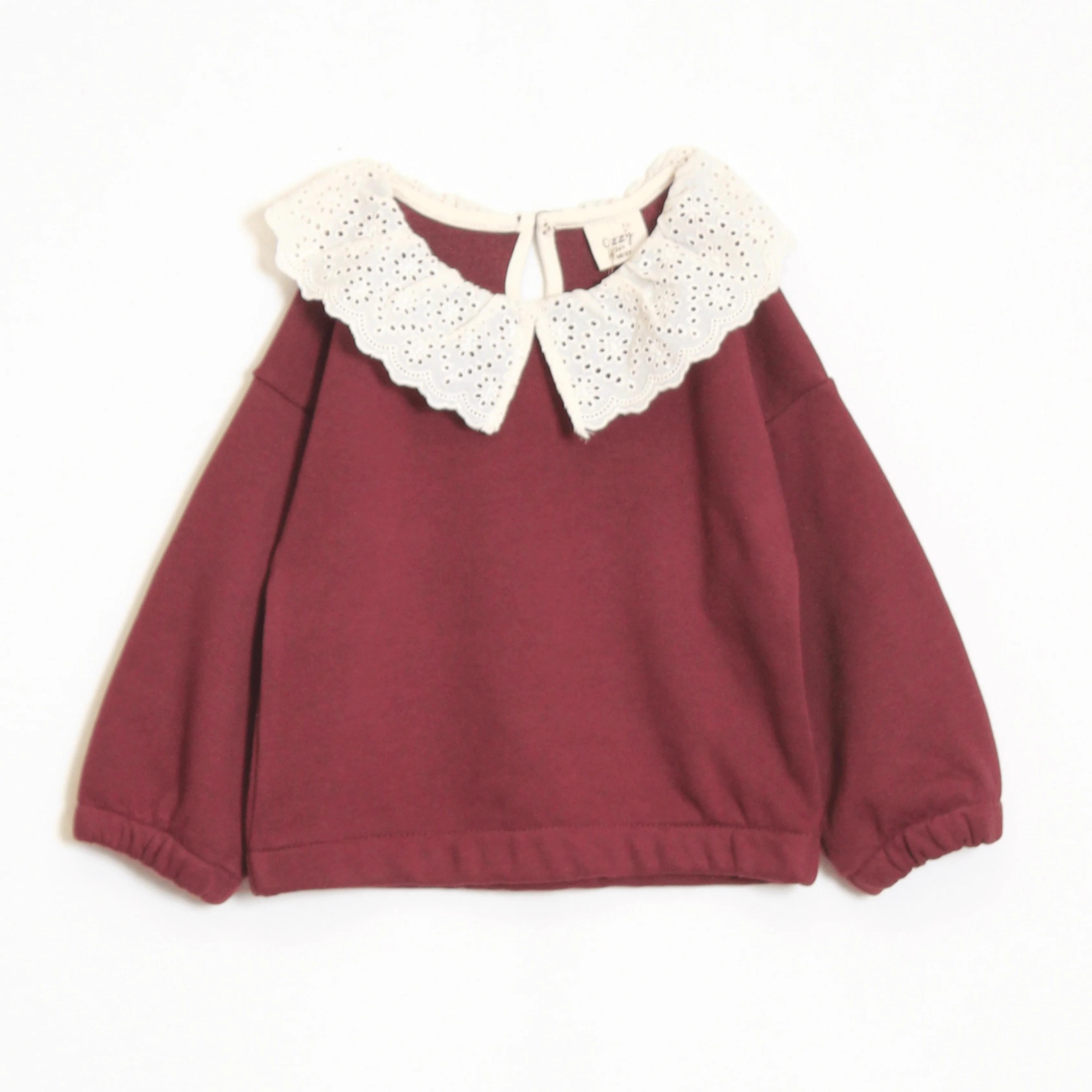 Kız Çocuk Yakalı Kalp Desenli Takım