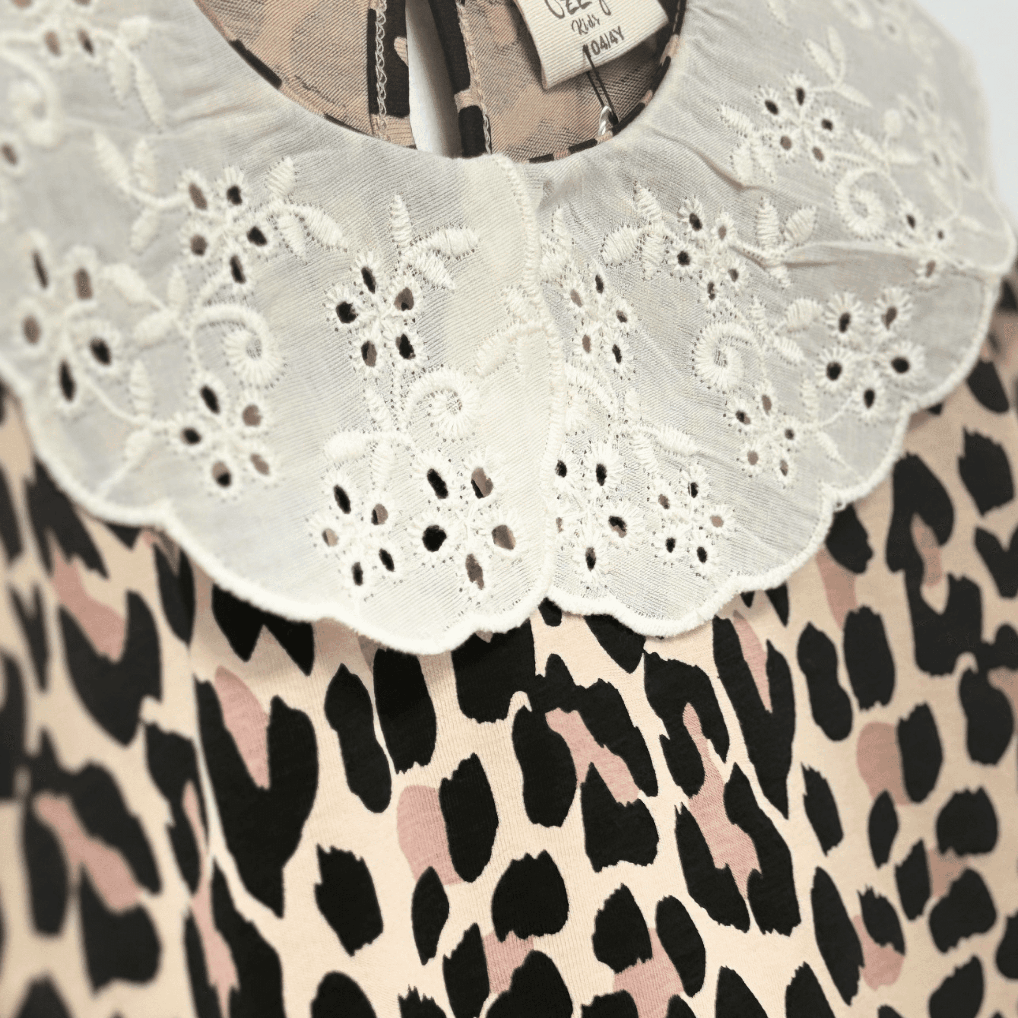Kız Çocuk Yakalı, Leopar Desenli Elbise
