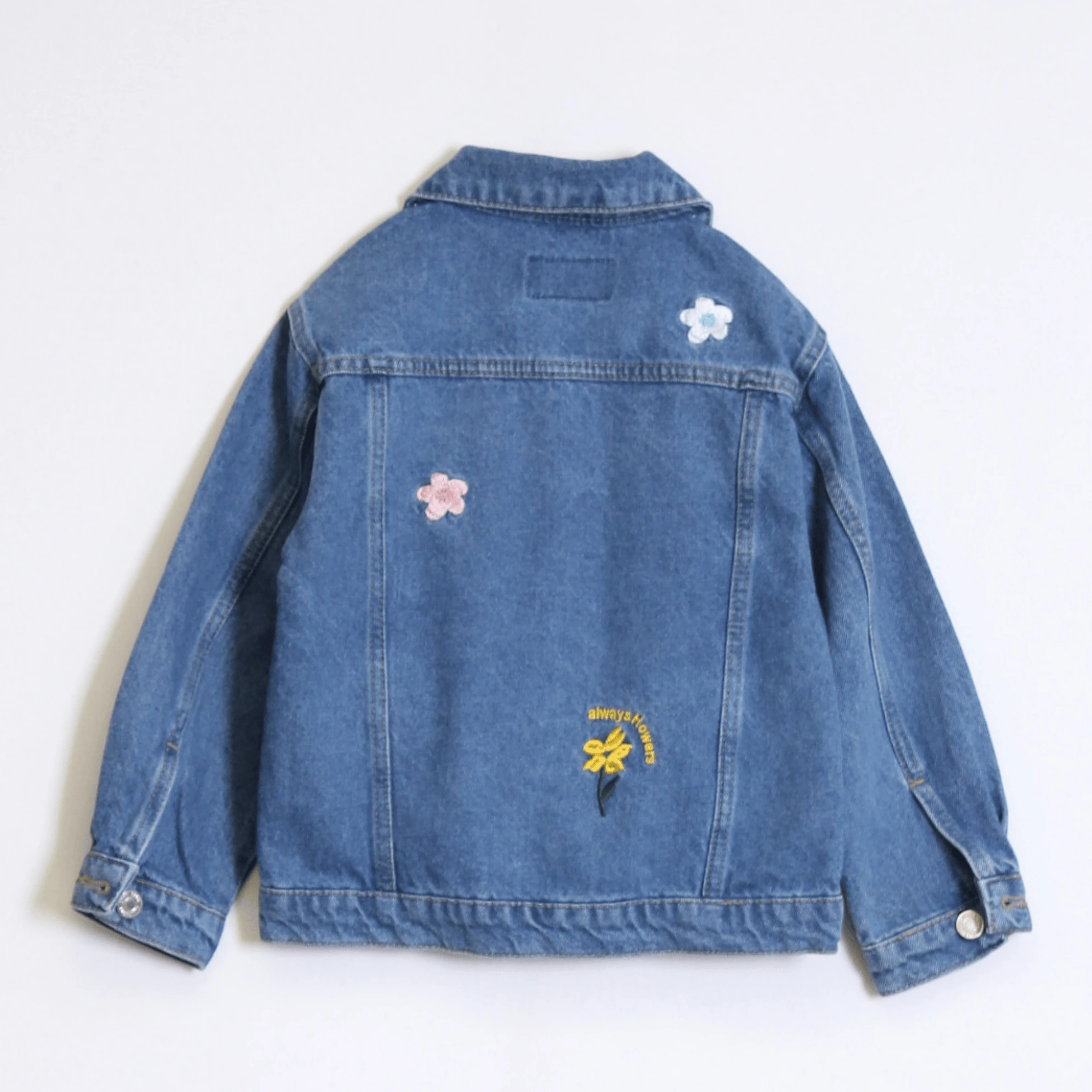 Kız Çocuk Nakışlı Kot Ceket