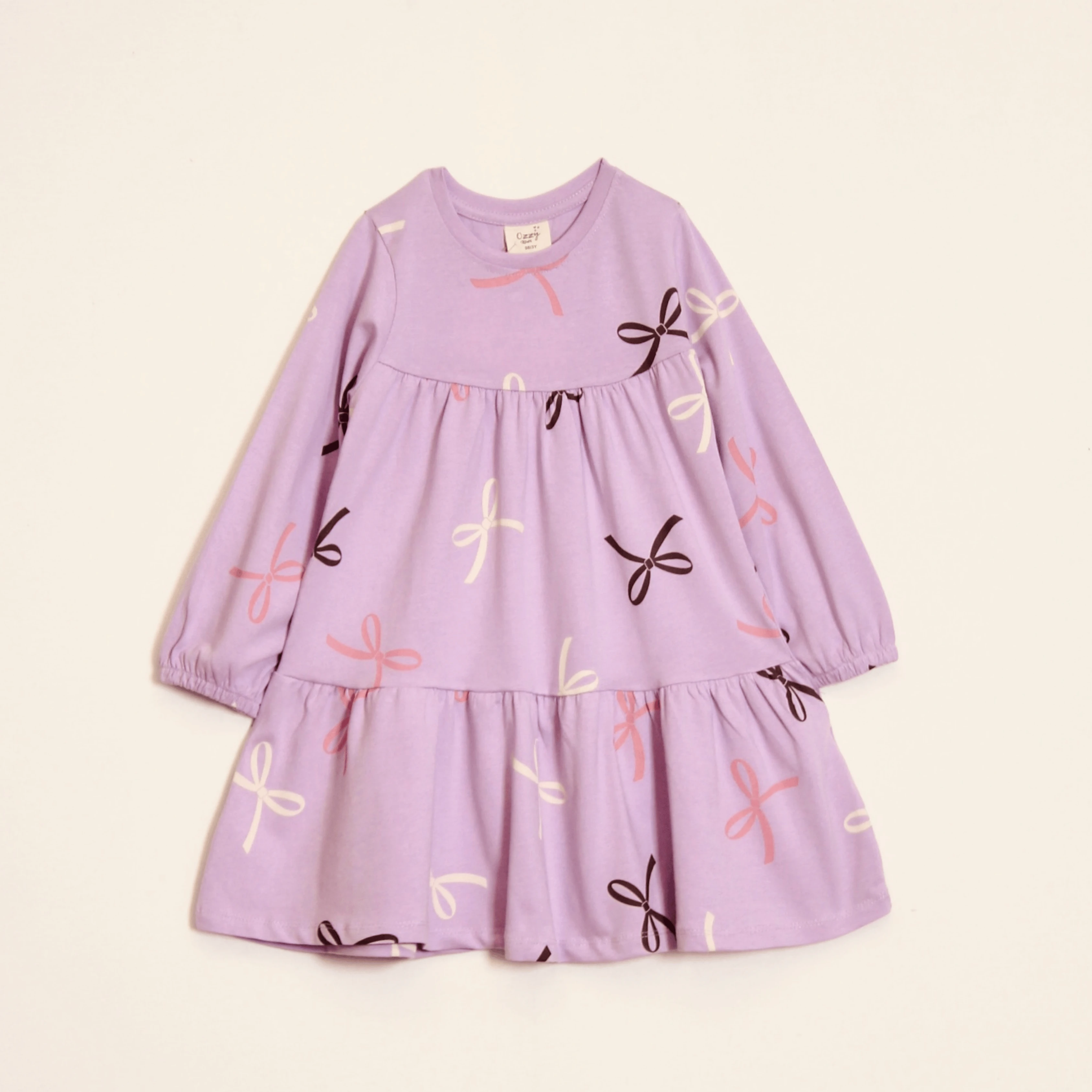 Kız Çocuk Kurdele Desenli Elbise