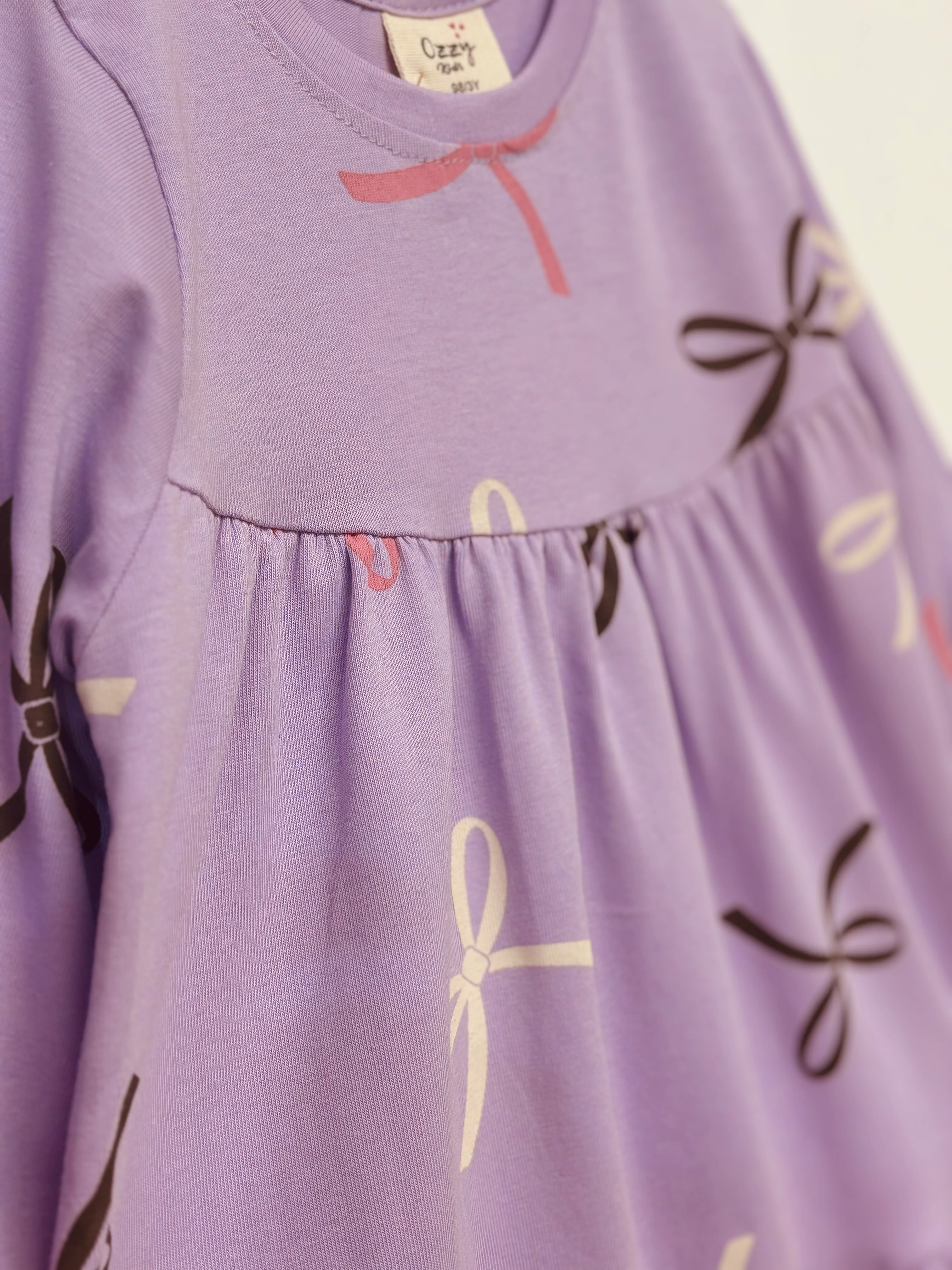 Kız Çocuk Kurdele Desenli Elbise