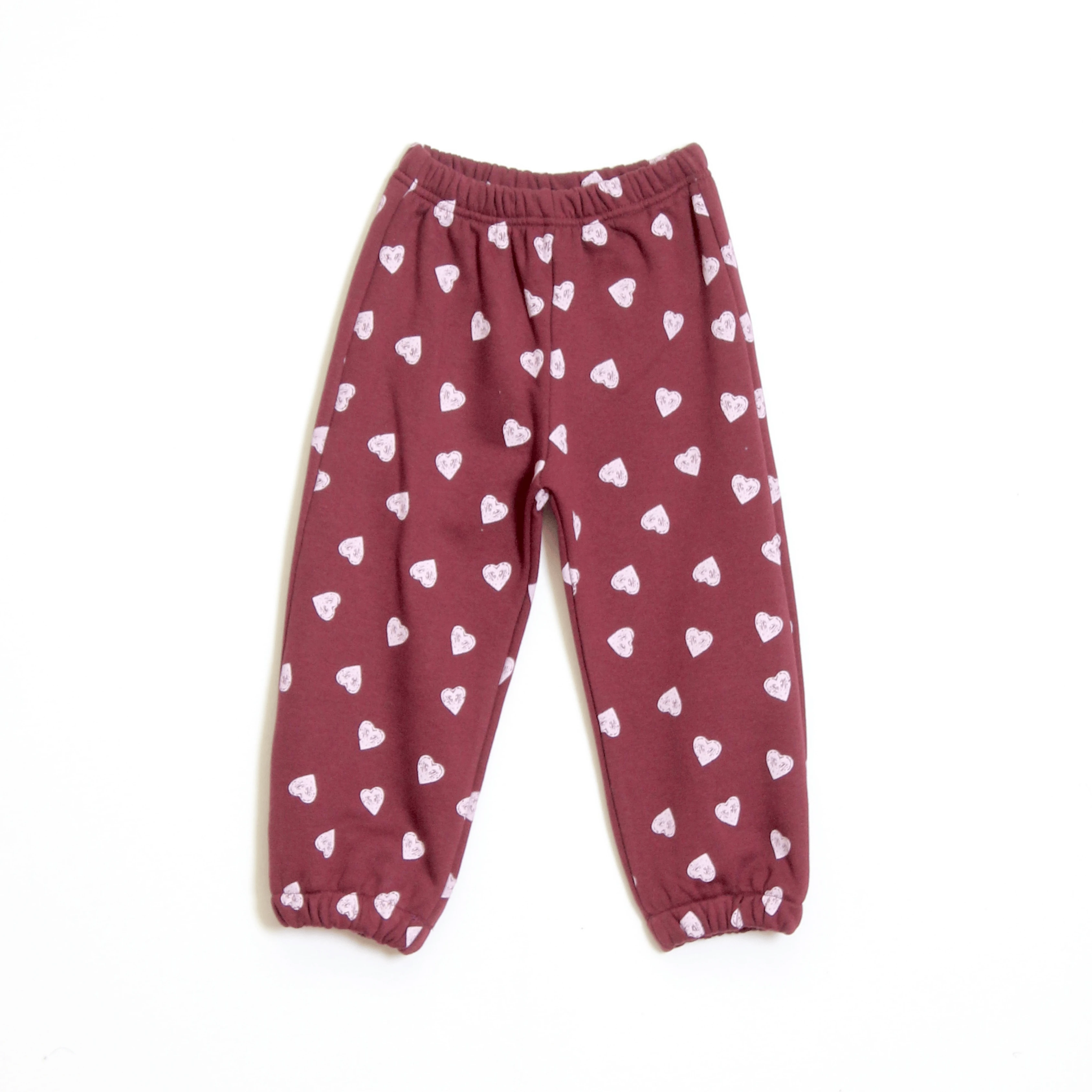 Kız Çocuk Yakalı Kalp Desenli Takım