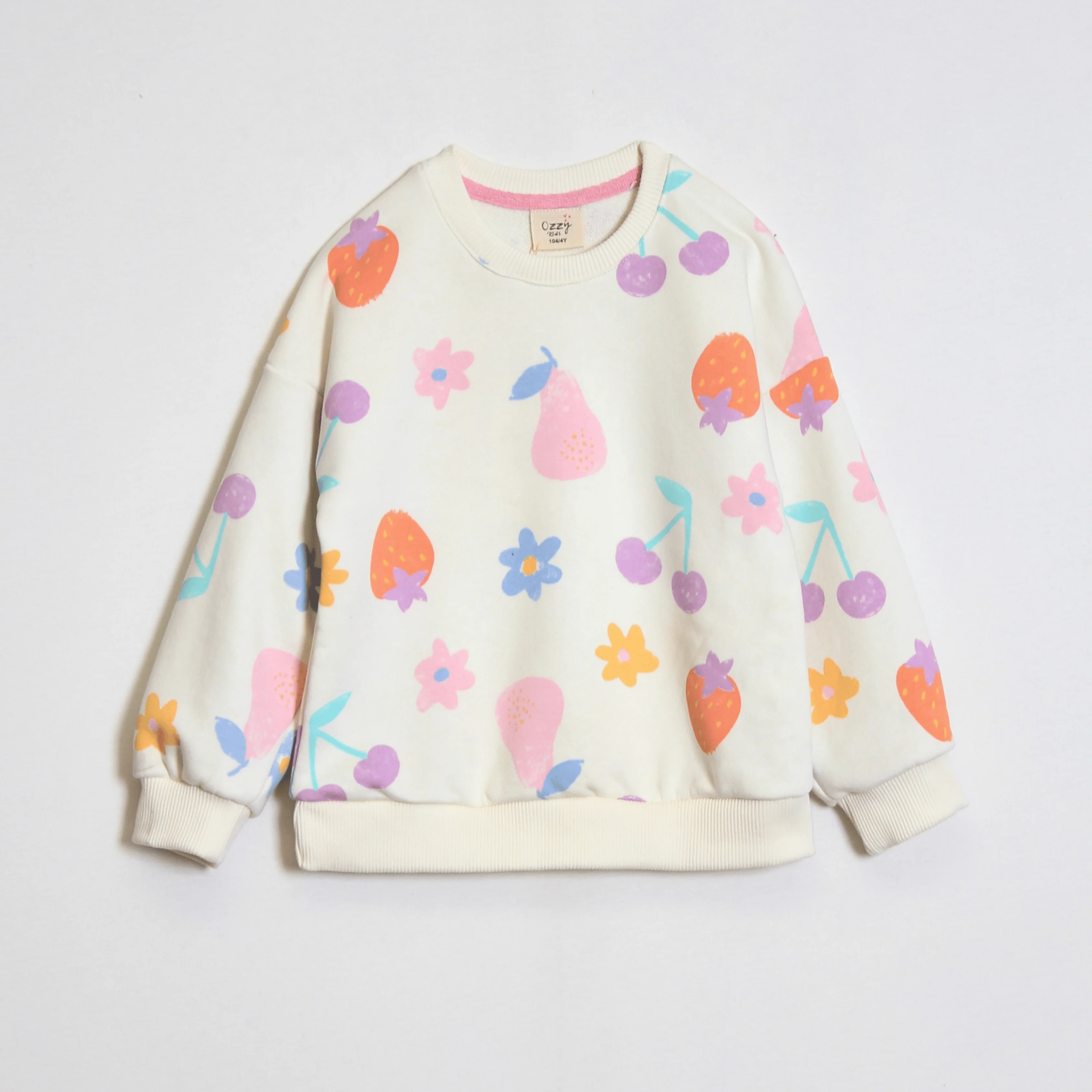 Kız Çocuk Meyve Desenli Sweatshirt