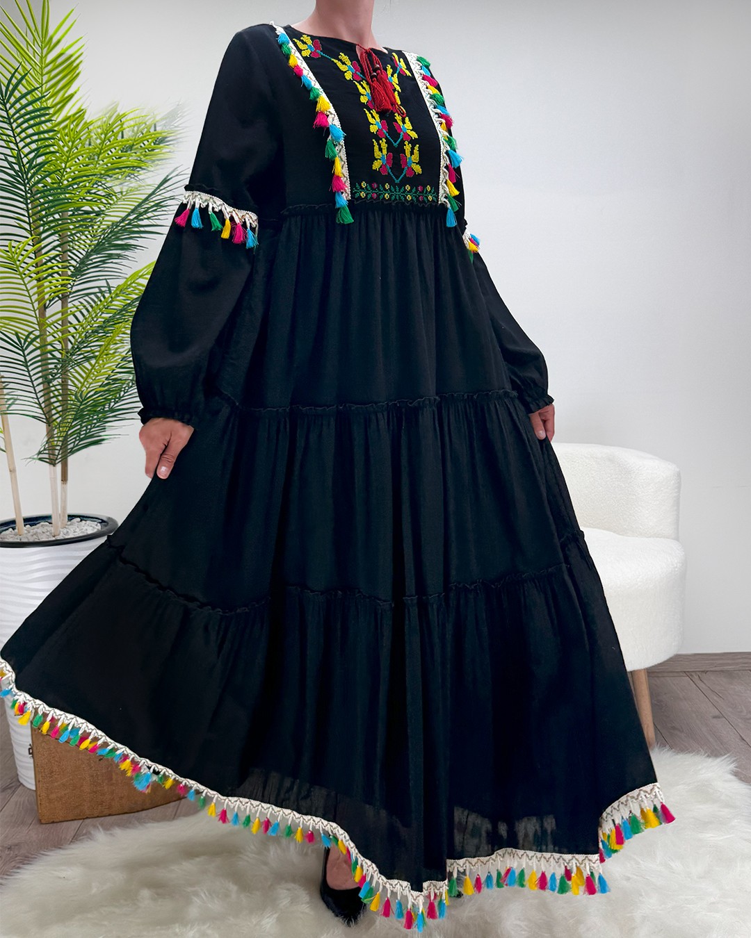 ANADOLU MOTİFLİ ŞİLE BEZİ ELBİSE BM00156