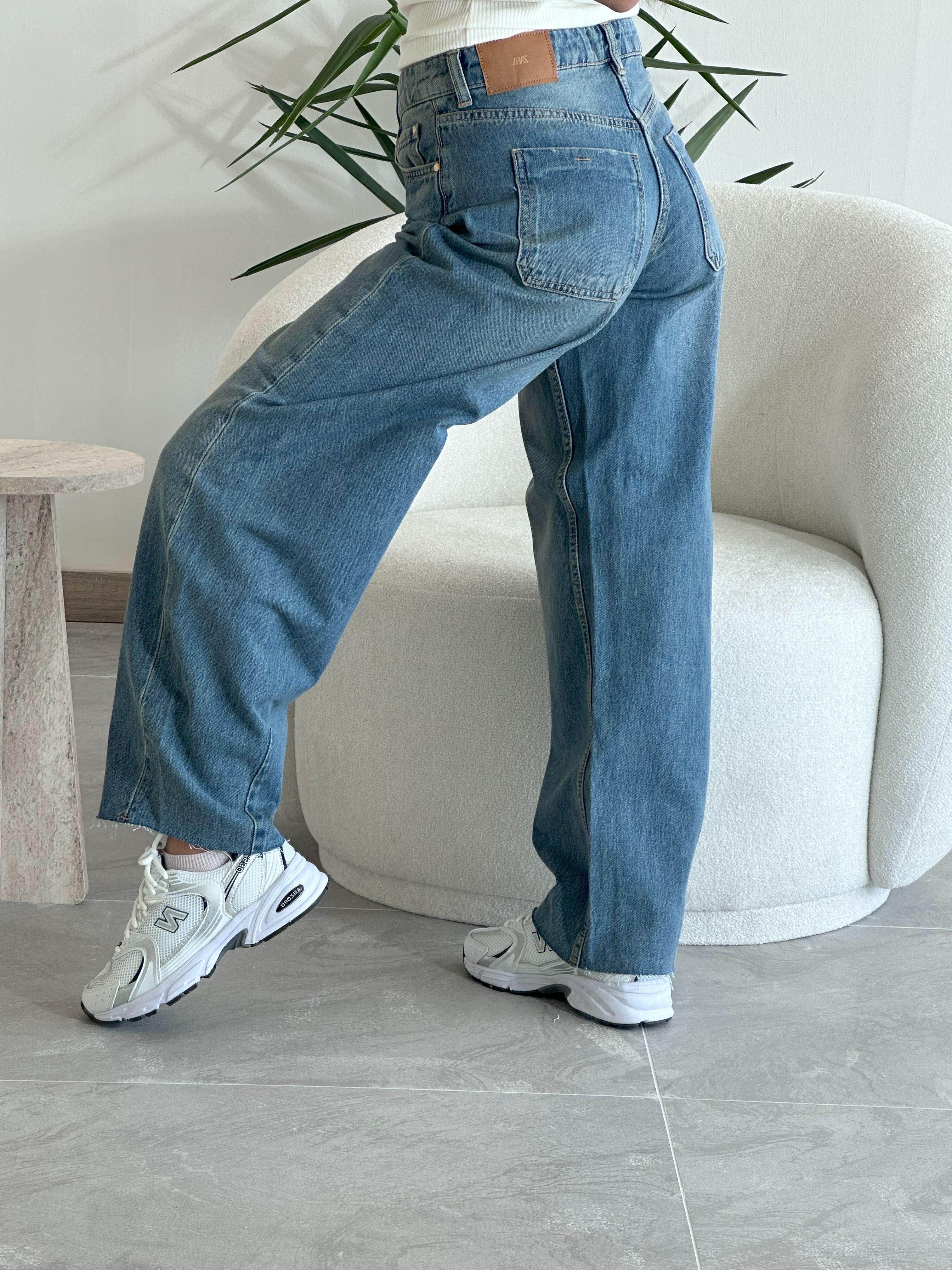 0014 Muadil Mavi Mom Jean Kot Pantolon 