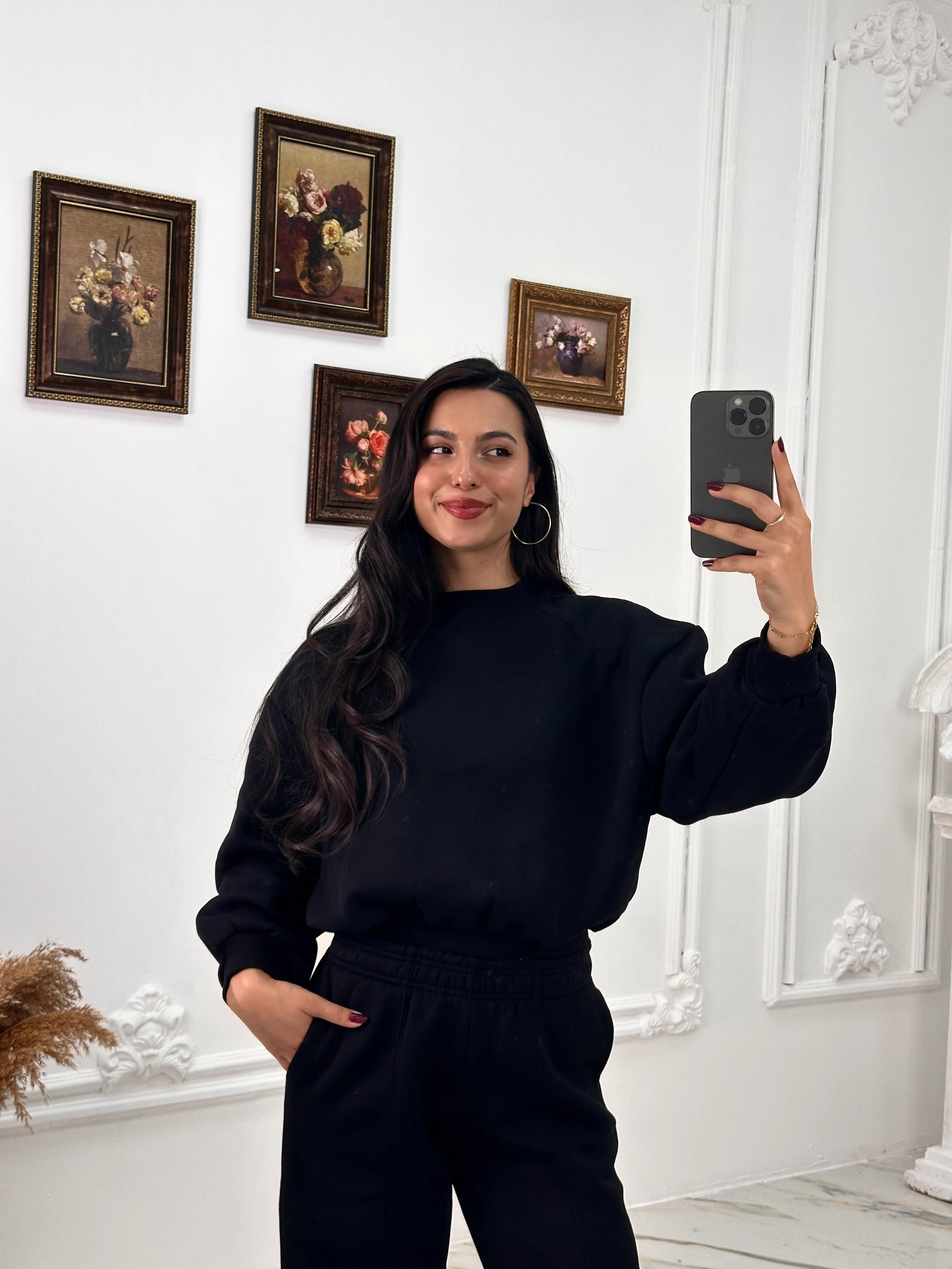 634 Muadil Oversize Şardonlu Takım - Siyah