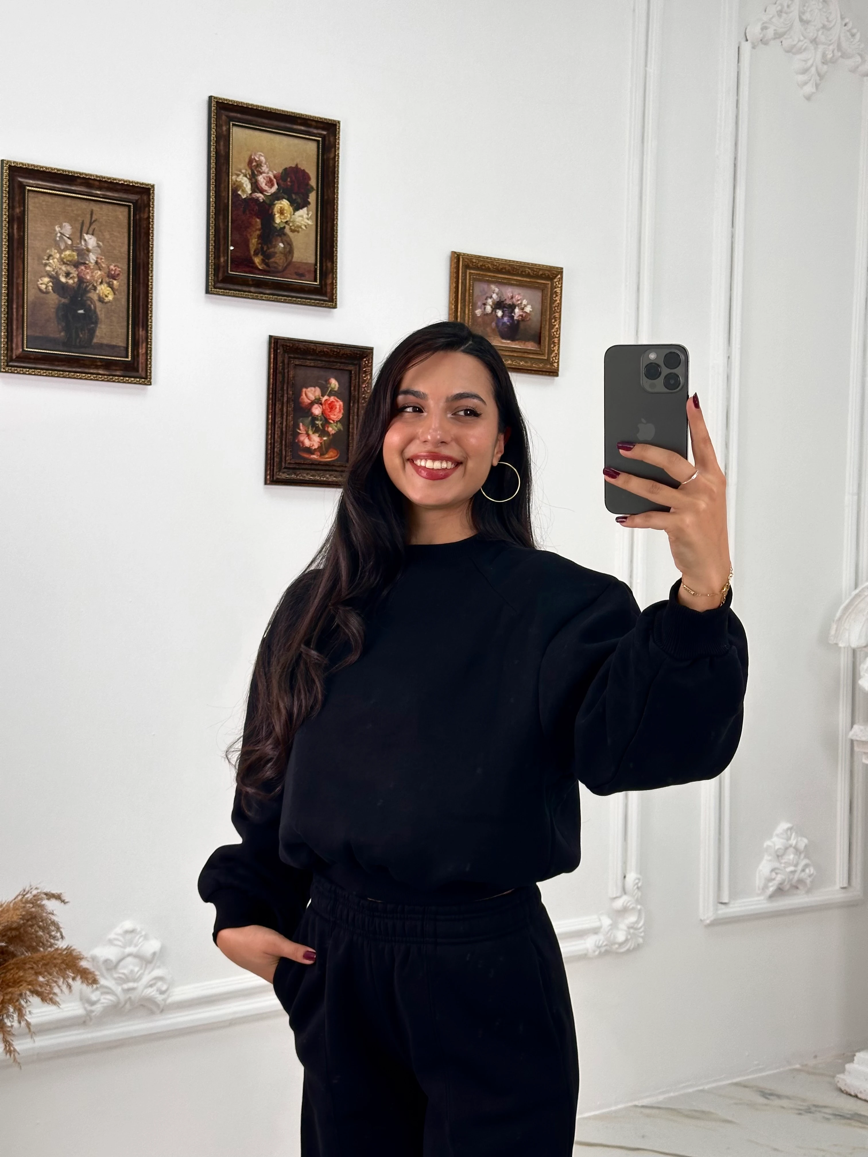 634 Muadil Oversize Şardonlu Takım - Siyah