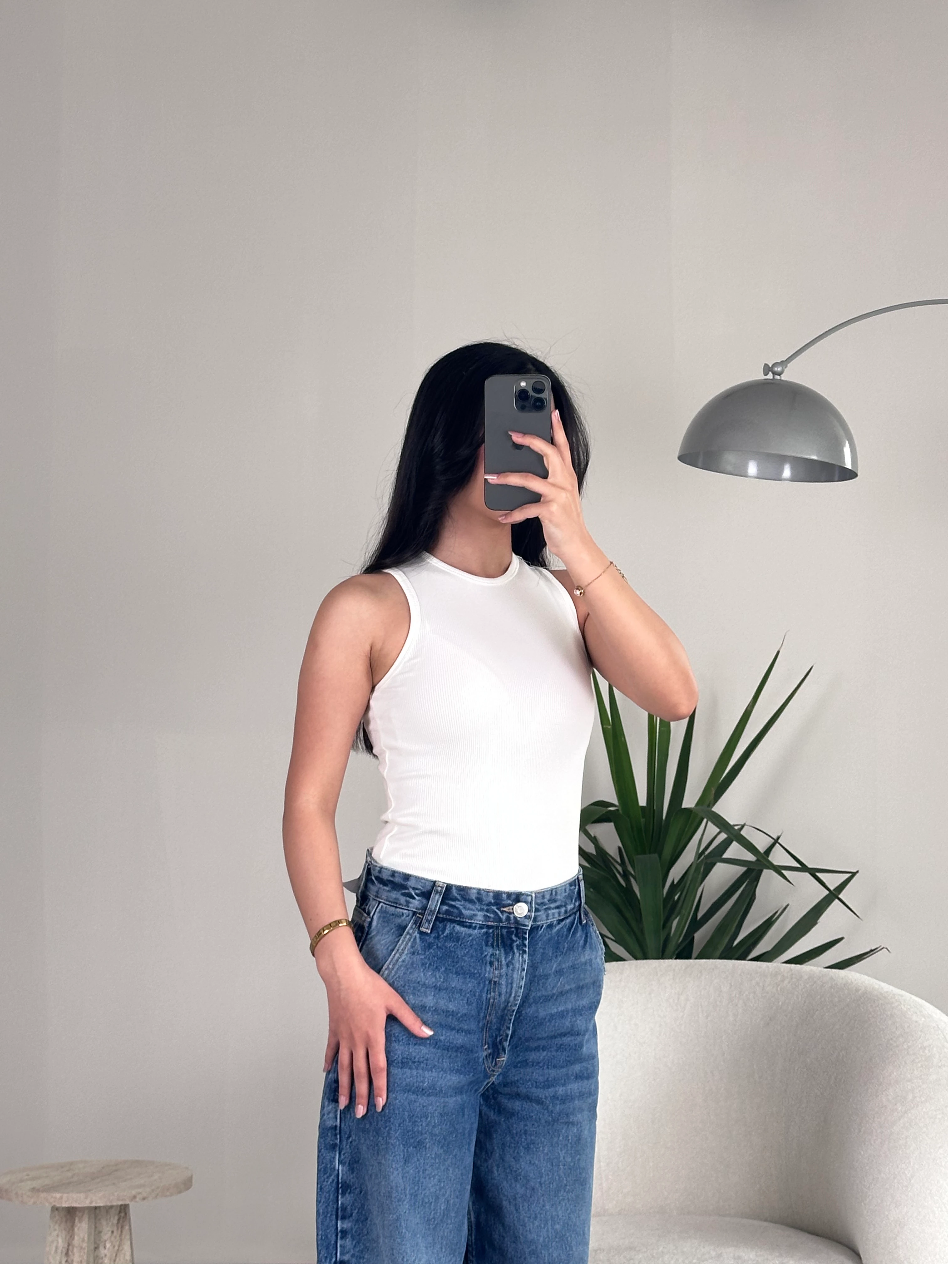 Muadil Premium Kumaş Beyaz Basic Atlet