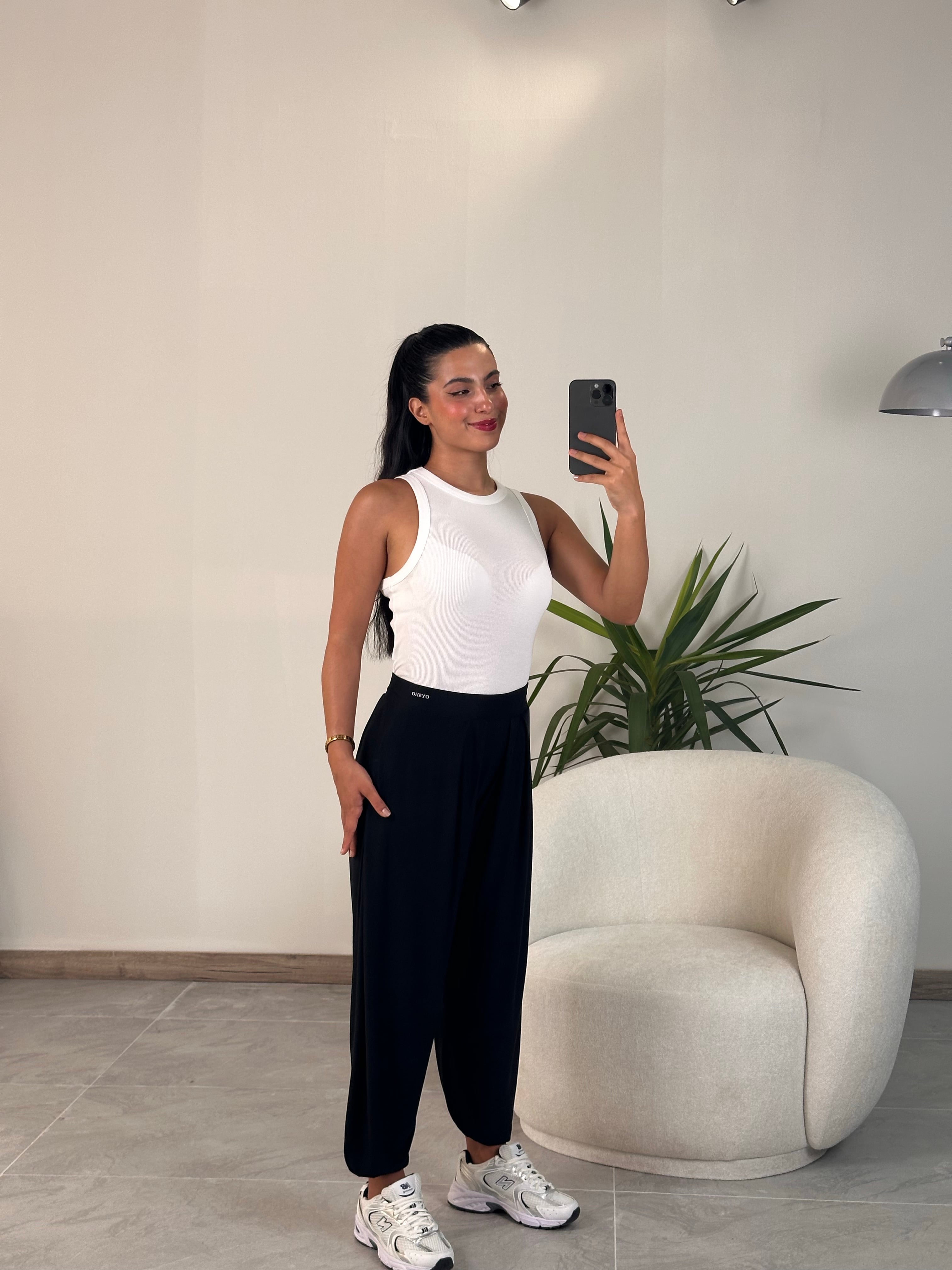 2460 Muadil Modal Kumaş Şalvar Pantolon  - Siyah