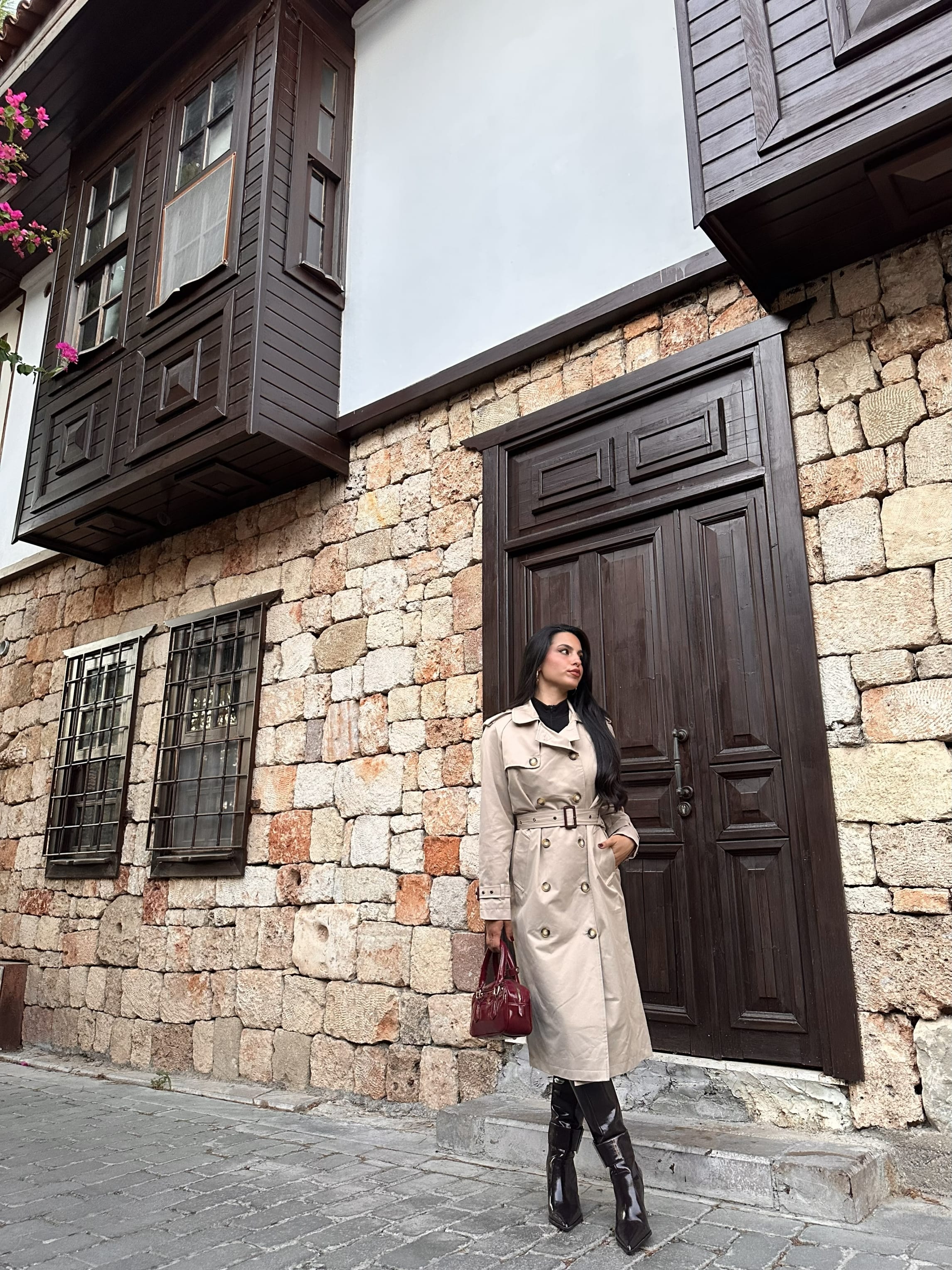 1100 Muadil Premium Kemerli Trençkot  - Bej