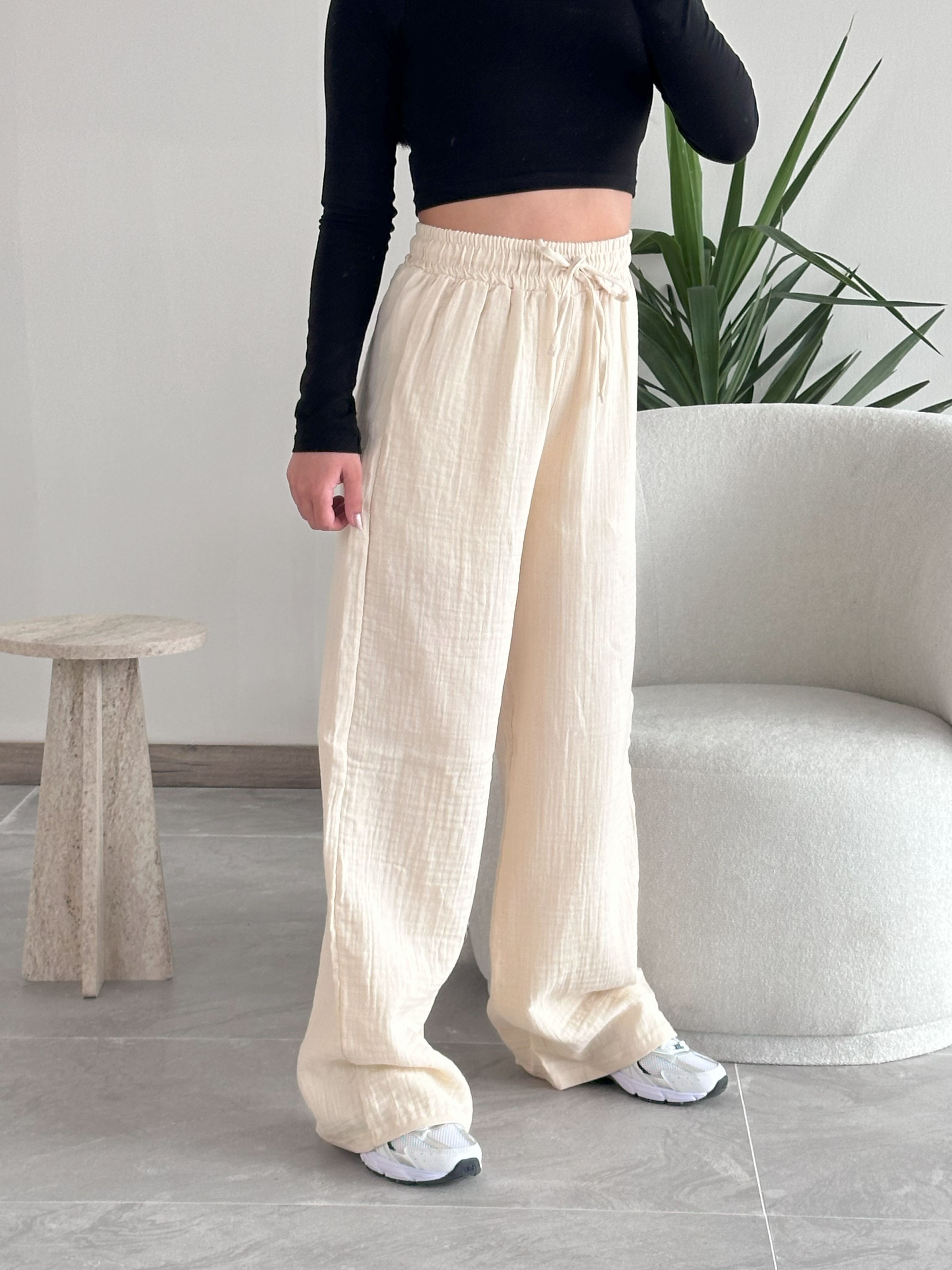 Krem 1980 Müslin Pantolon