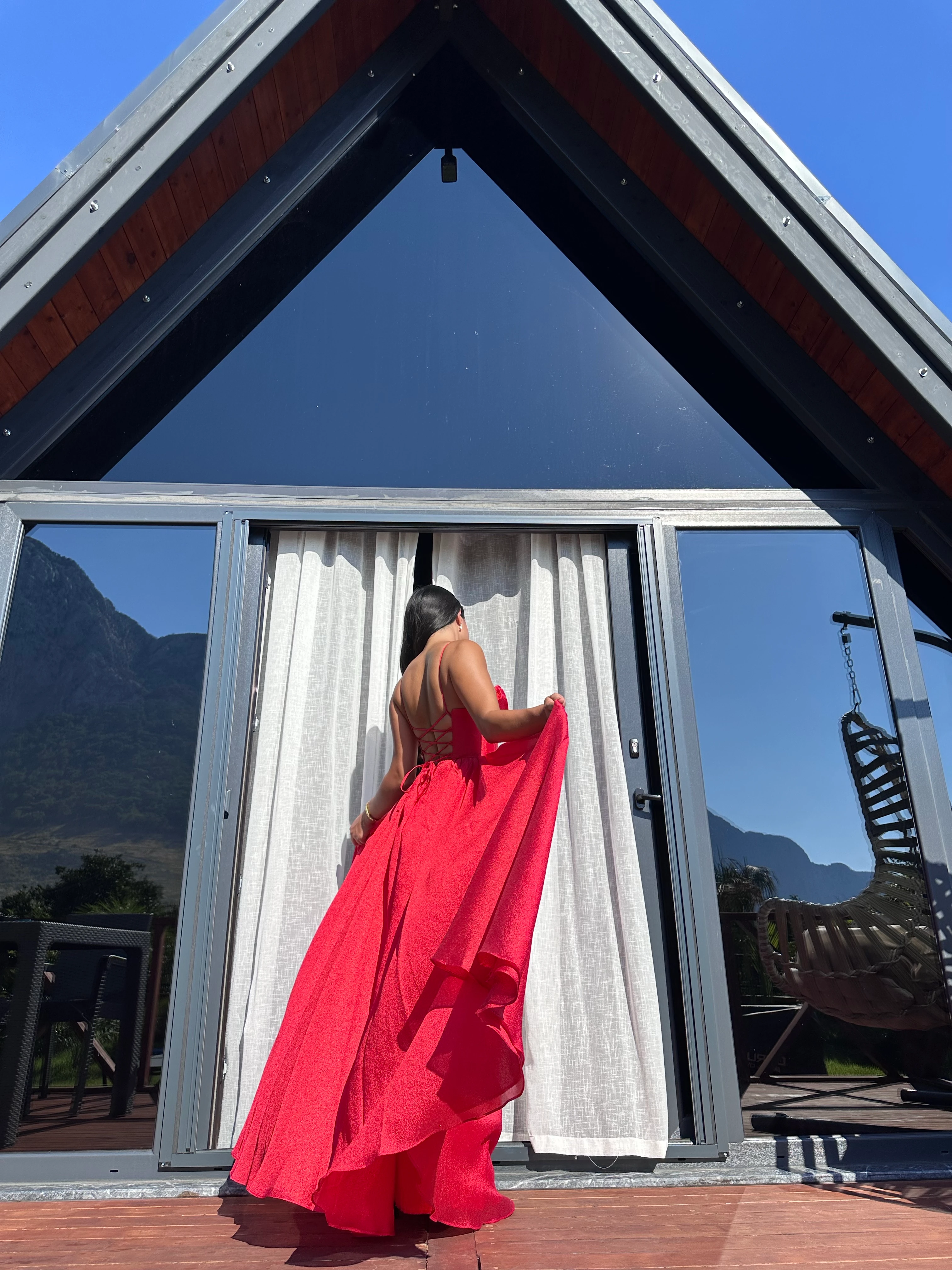 2003 Korse Detaylı Abiye Elbise