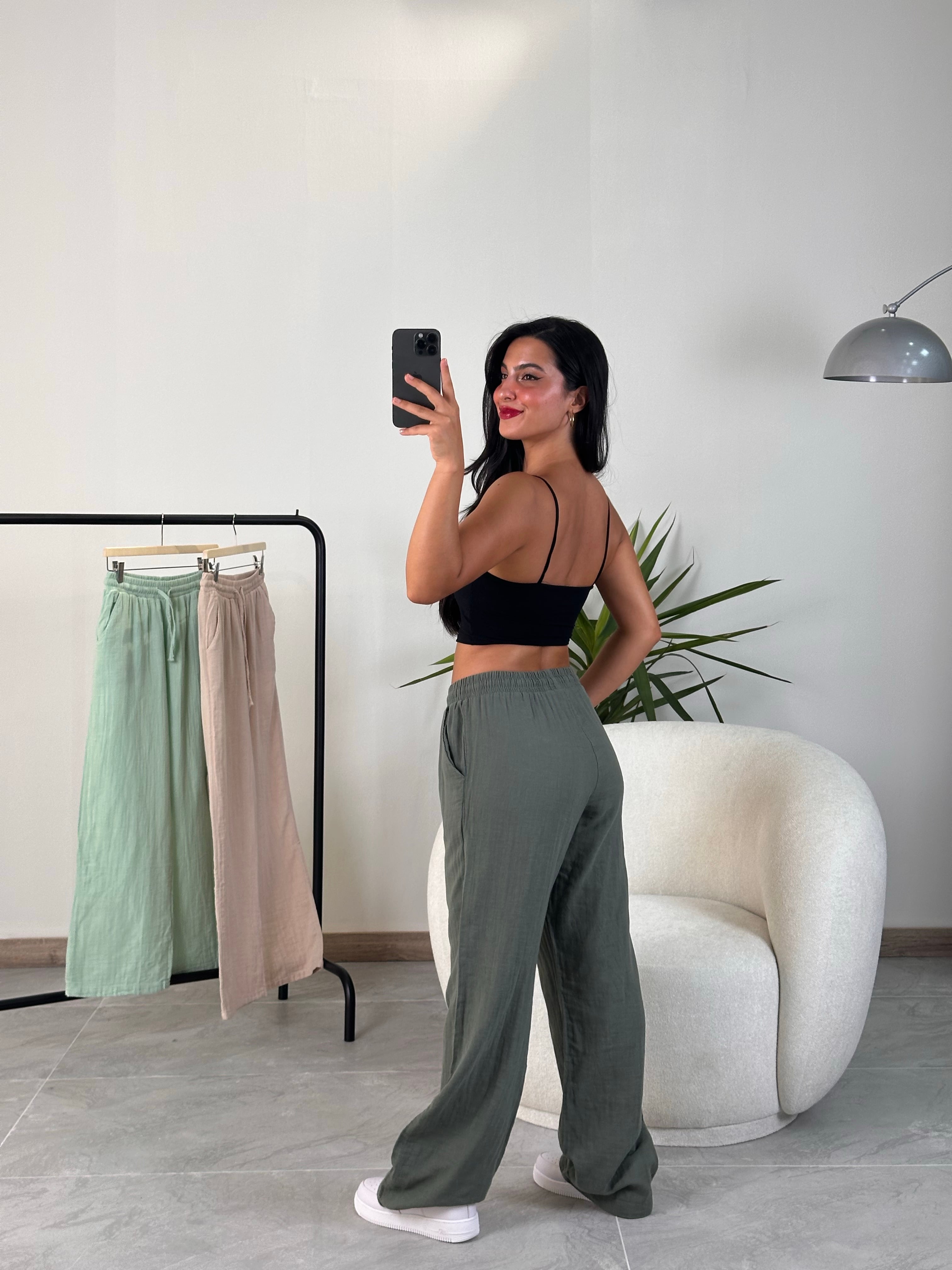 2470 Muadil Müslin Pantolon - Haki