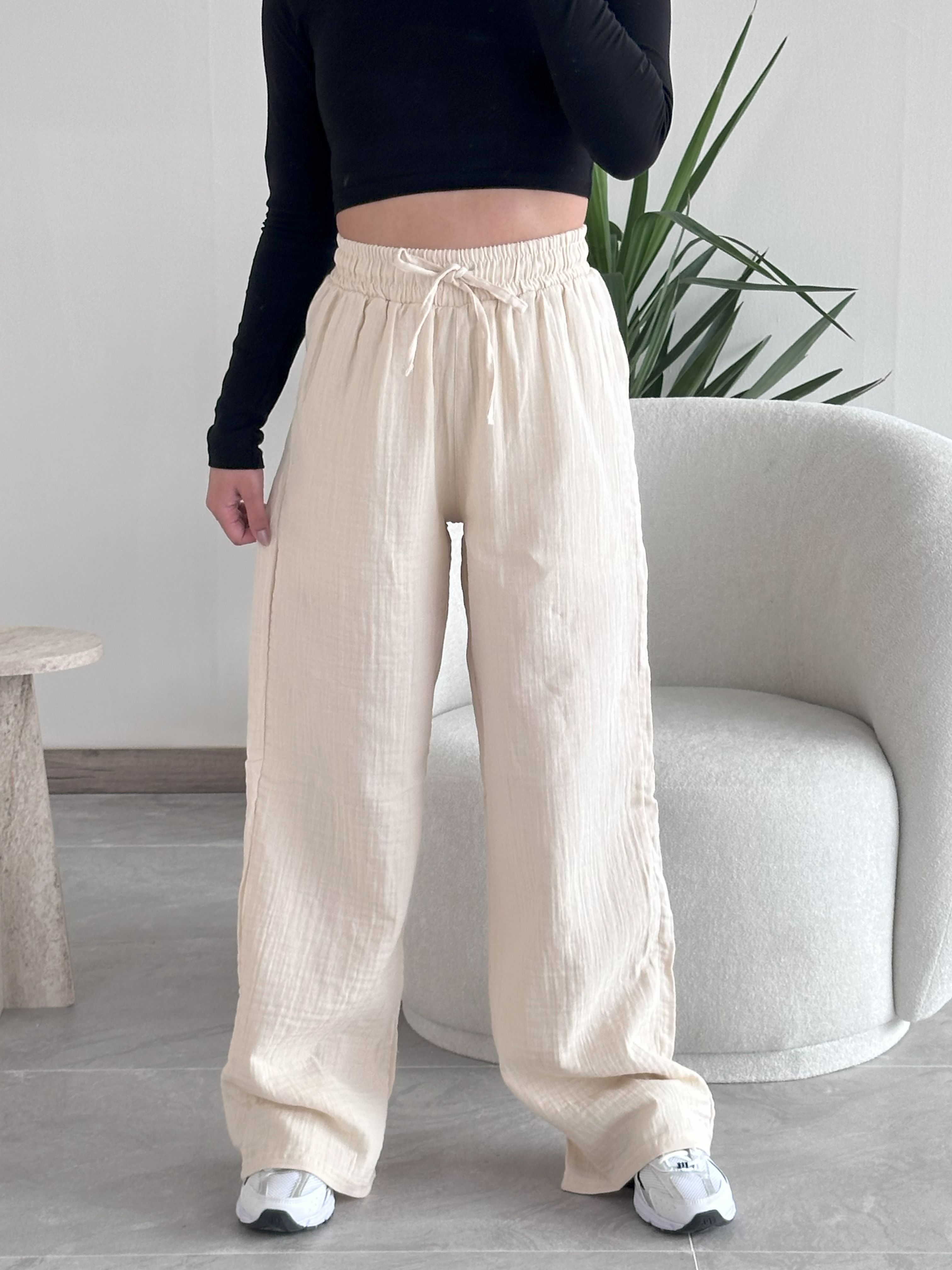 Krem 1980 Müslin Pantolon