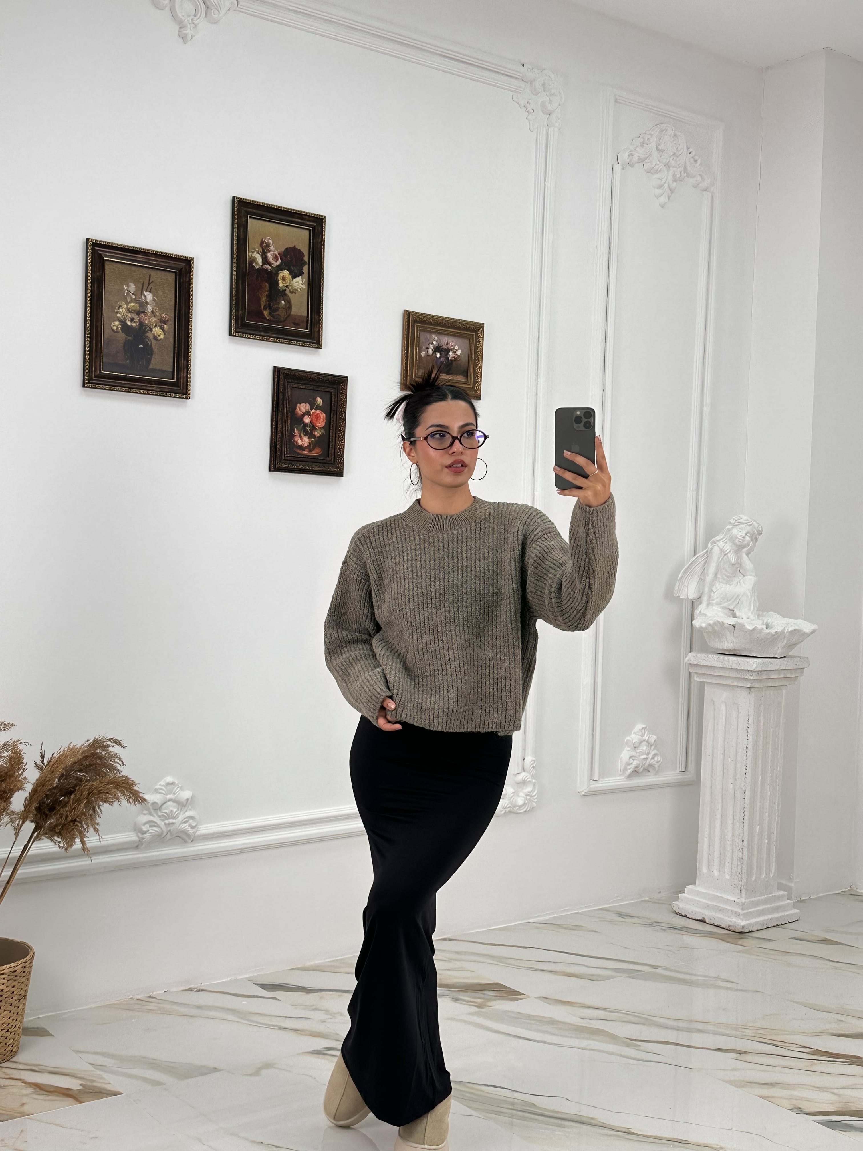 346 Muadil Premium Pamuk Kazak - Kahverengi