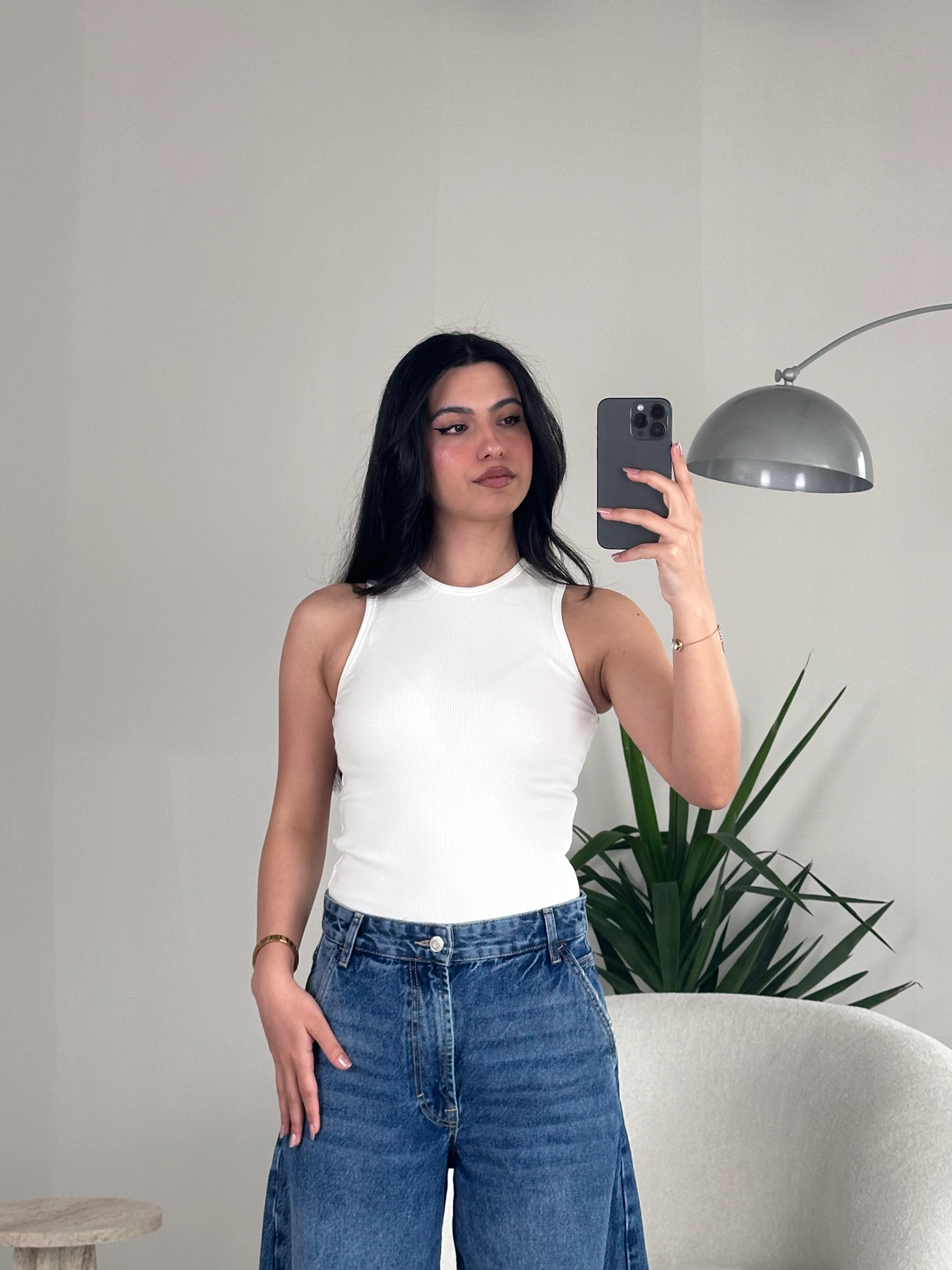 Muadil Premium Kumaş Beyaz Basic Atlet