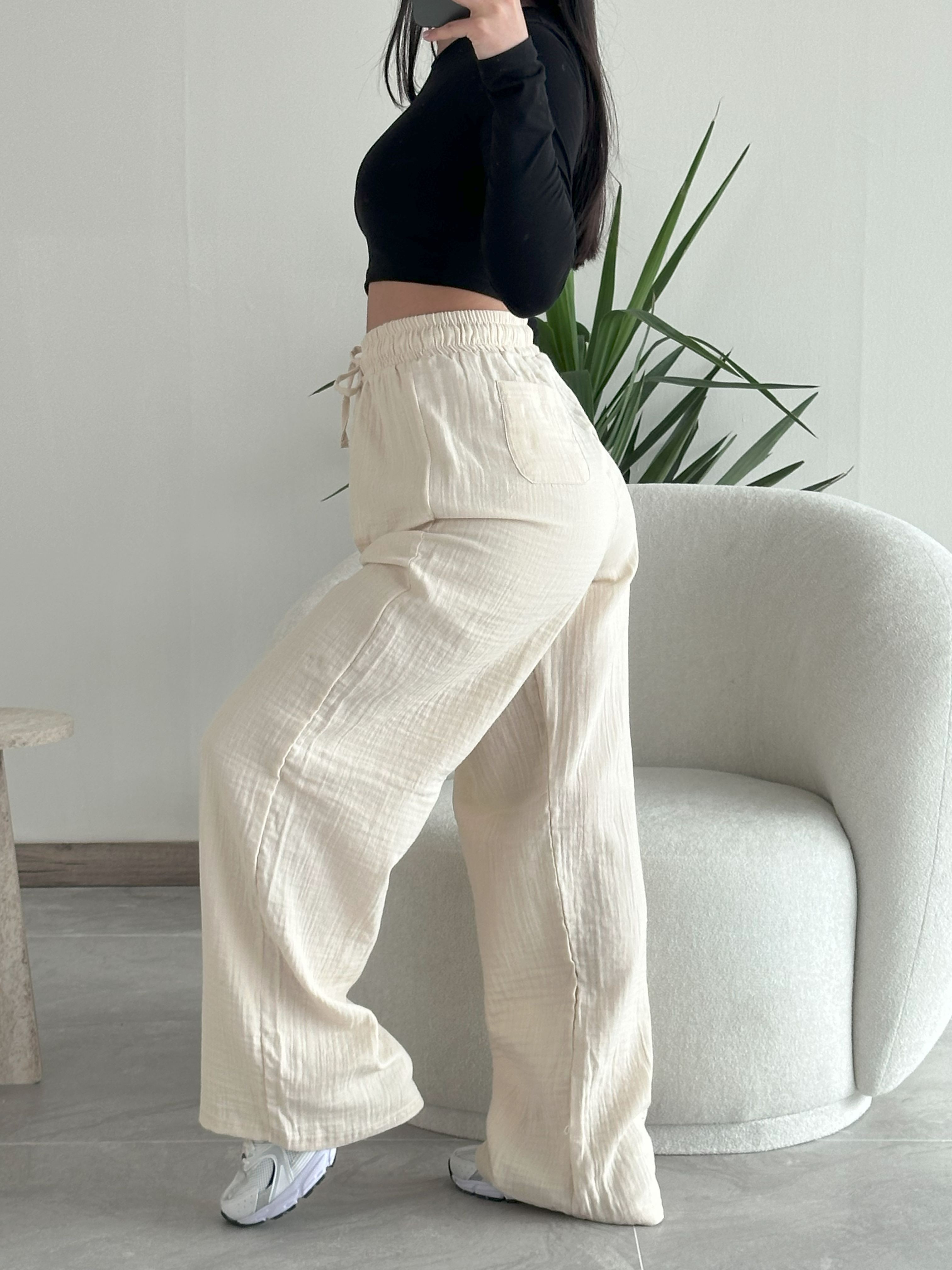 Krem 1980 Müslin Pantolon